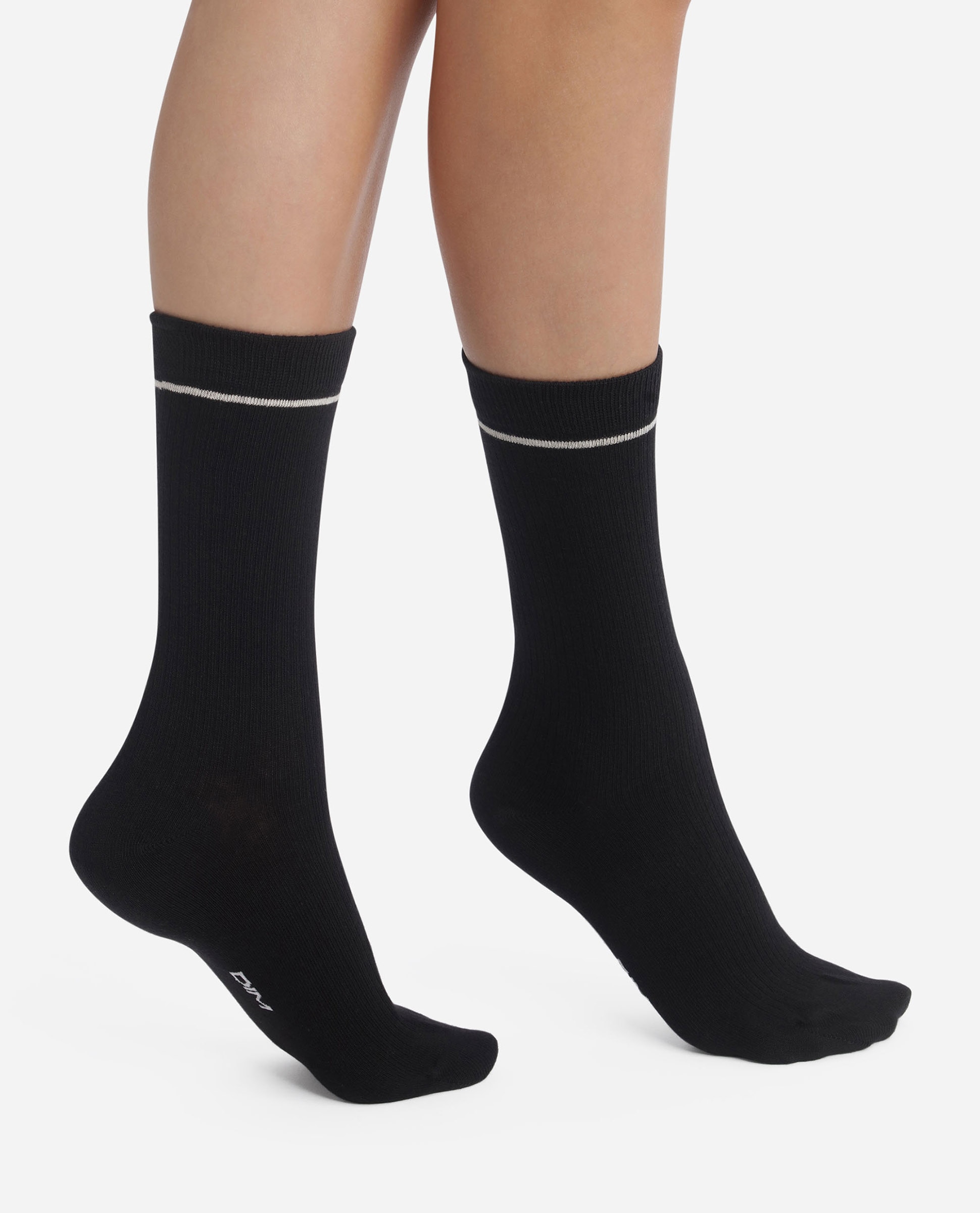 Calcetines altos unisex de algodón modal - Dim - Negro Negro-1