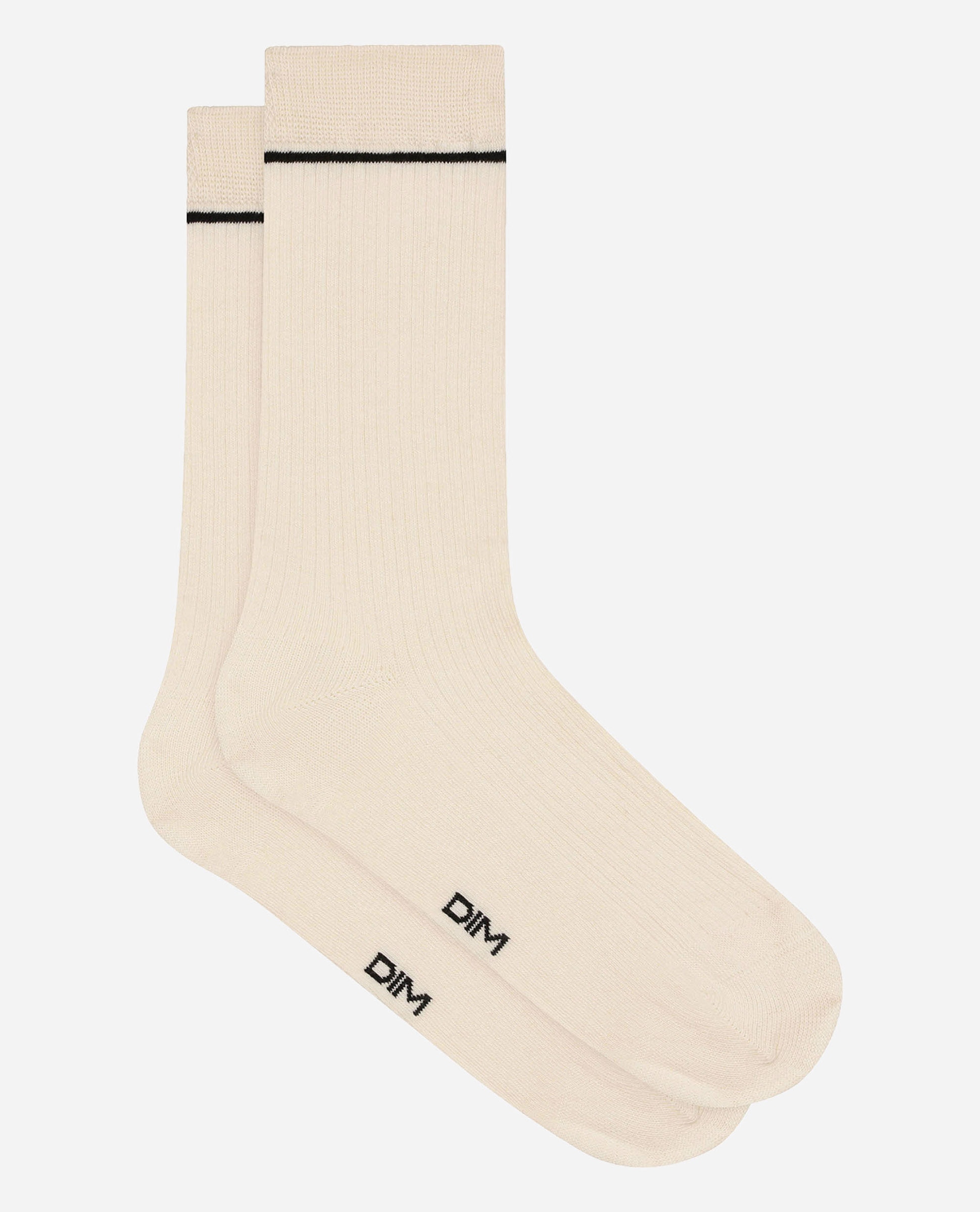 Calcetines altos unisex de algodón modal - Dim - Crema Crema-2
