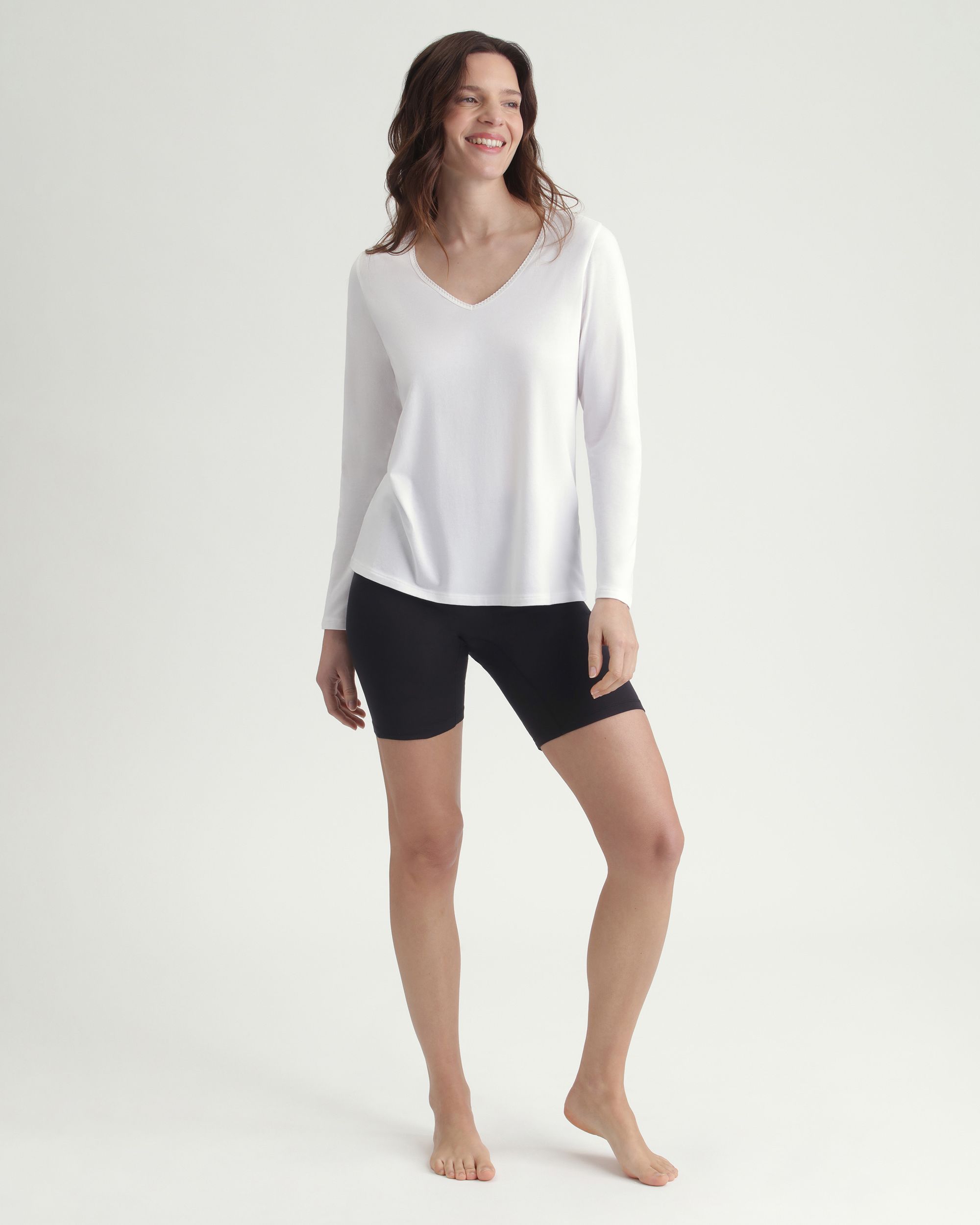 Camiseta térmica mujer manga larga - Dim - Blanco Blanco-1