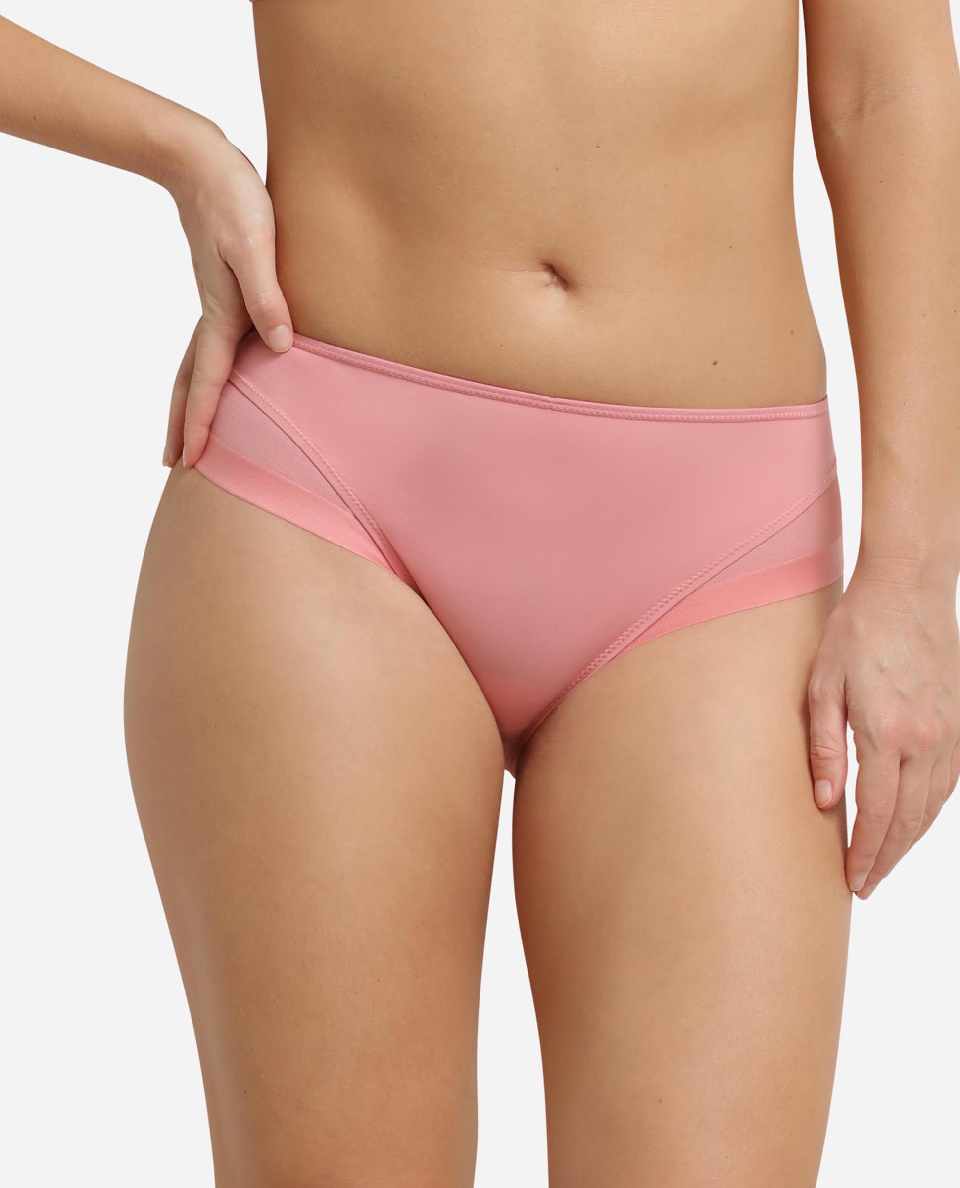 Imagen 0 de Braga clásica de suave microfibra con detalles en malla Rosa claro