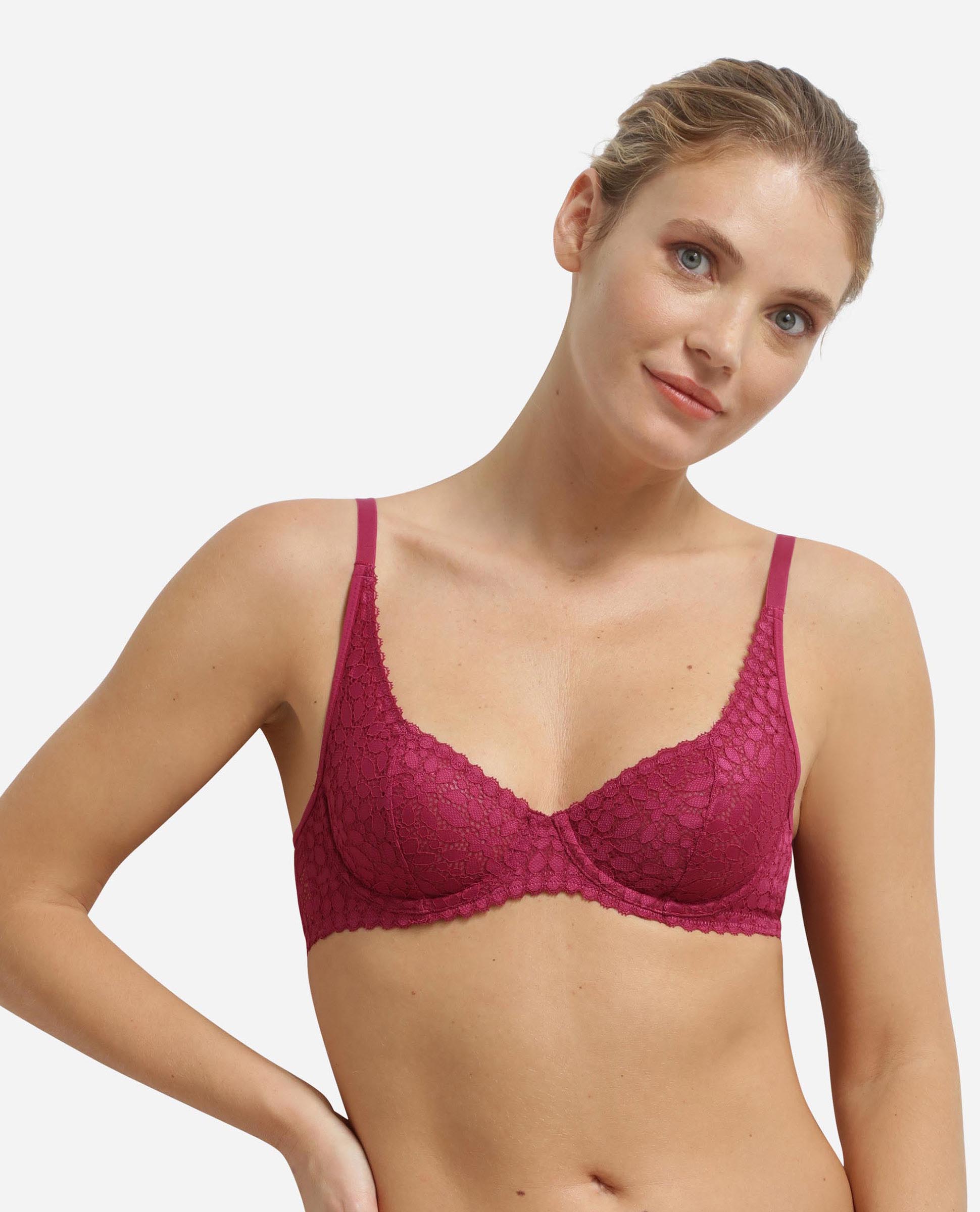 Sujetador con aro de encaje floral daily dentelle - Dim - Morado Morado-1