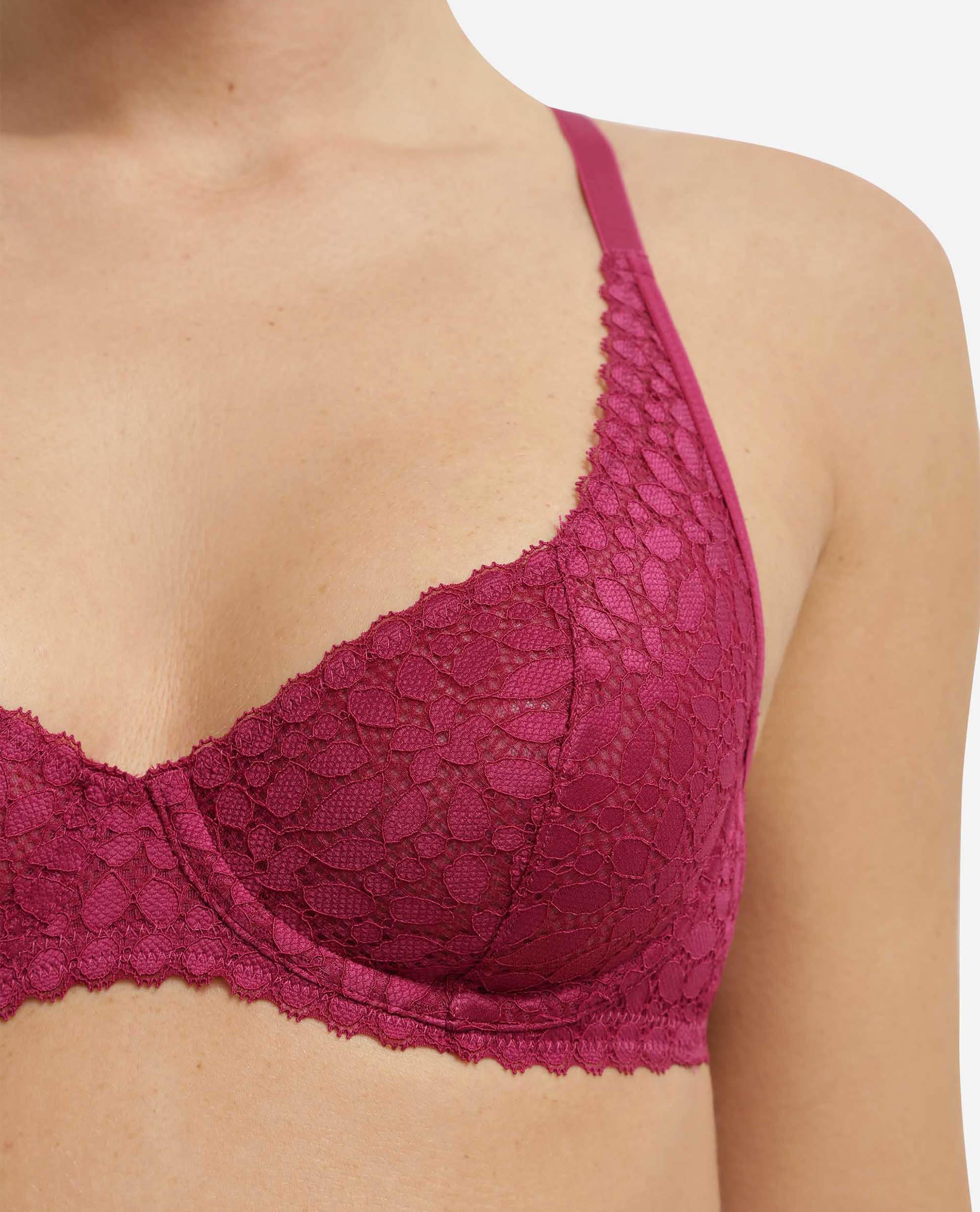 Sujetador con aro de encaje floral daily dentelle - Dim - Morado Morado-4