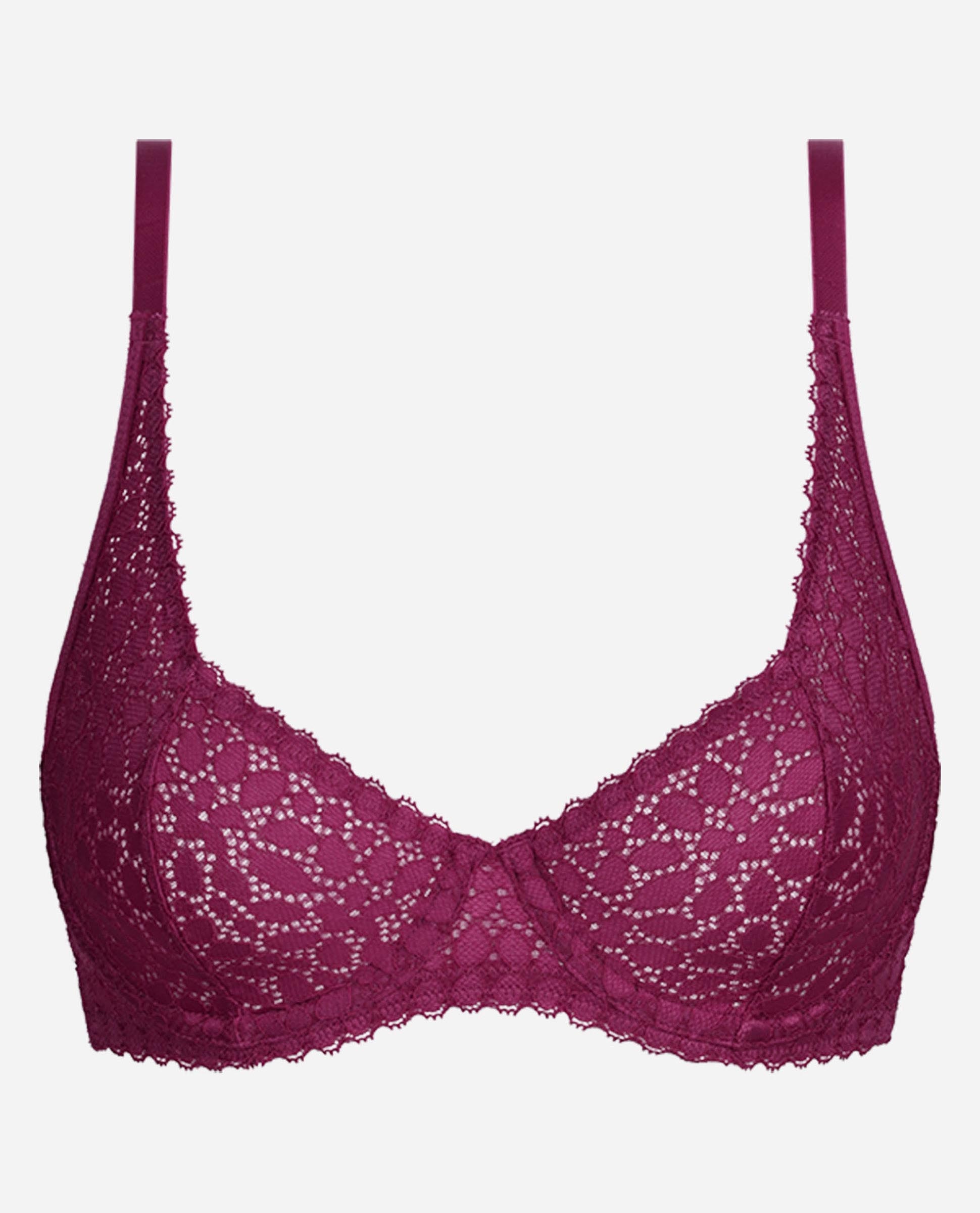 Sujetador con aro de encaje floral daily dentelle - Dim - Morado Morado-5
