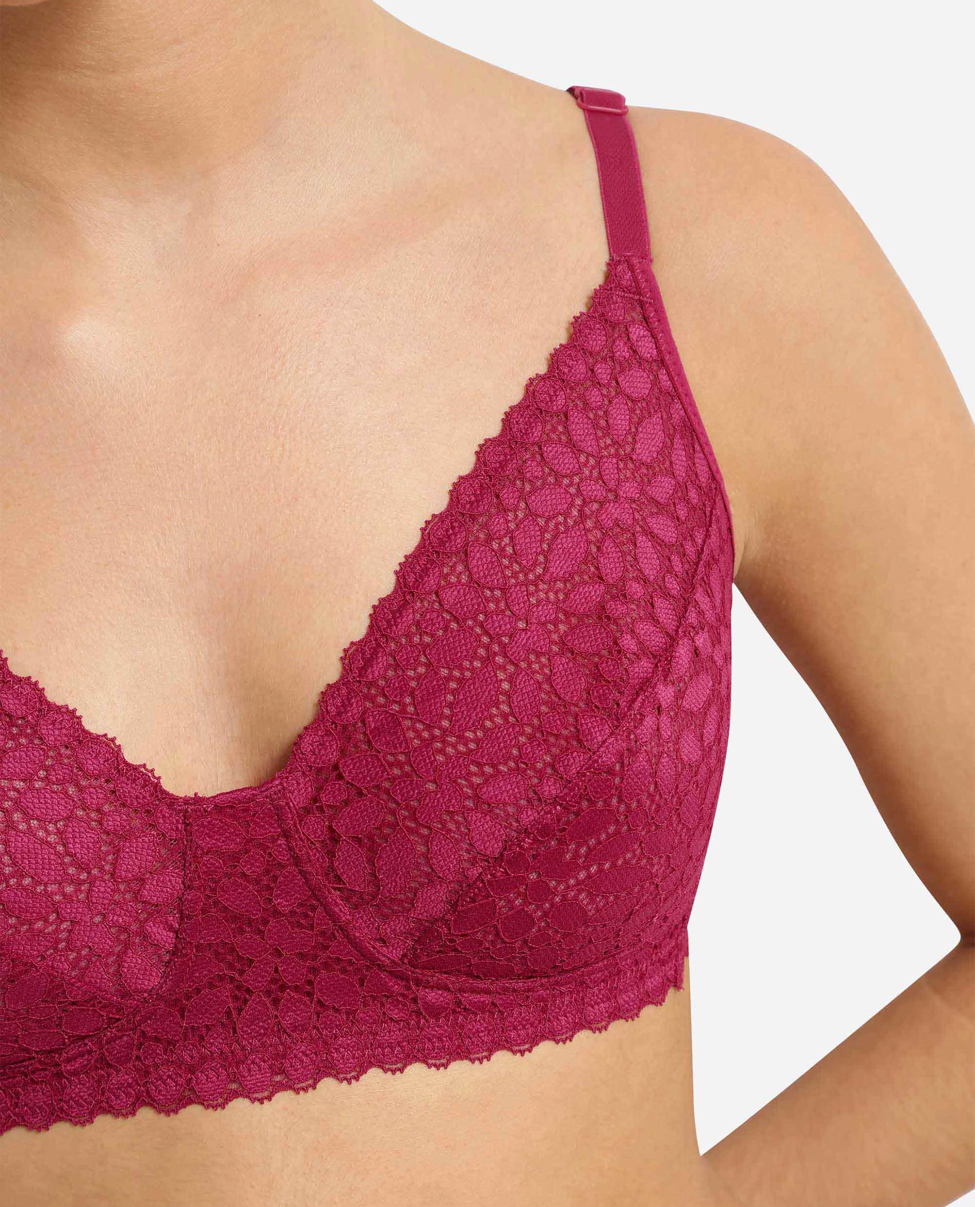 Sujetador sin aro de encaje floral daily dentelle - Dim - Morado Morado-4