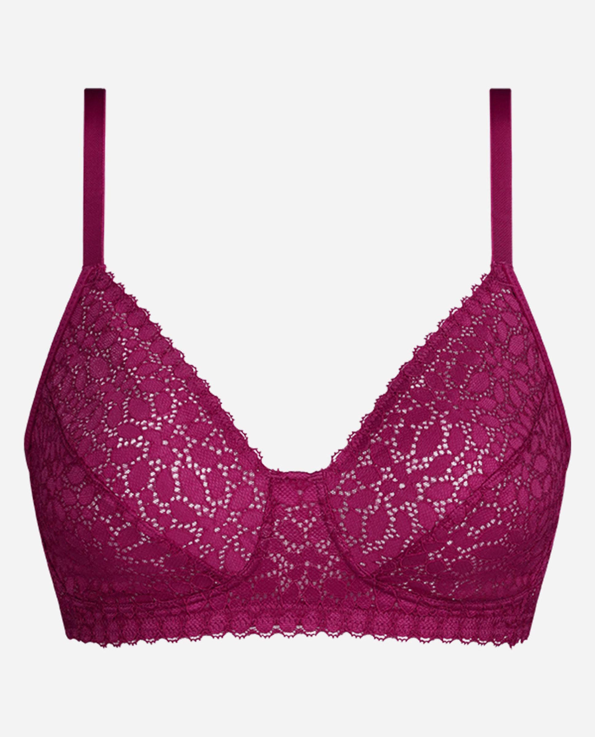Sujetador sin aro de encaje floral daily dentelle - Dim - Morado Morado-5