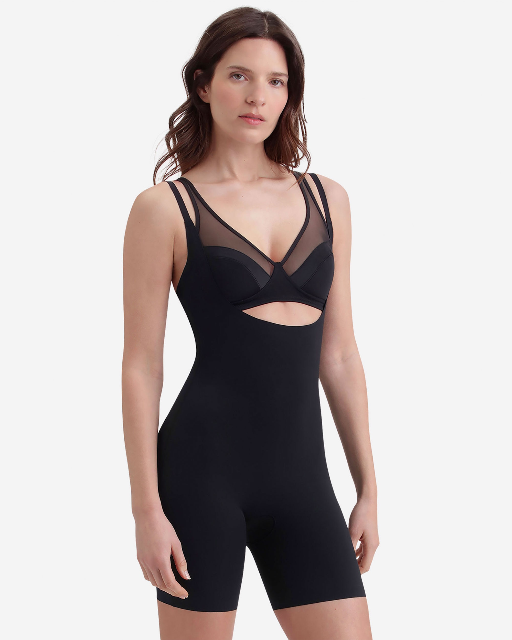 Body moldeador sin copas pantalon corto invisible - Dim - Negro Negro-1
