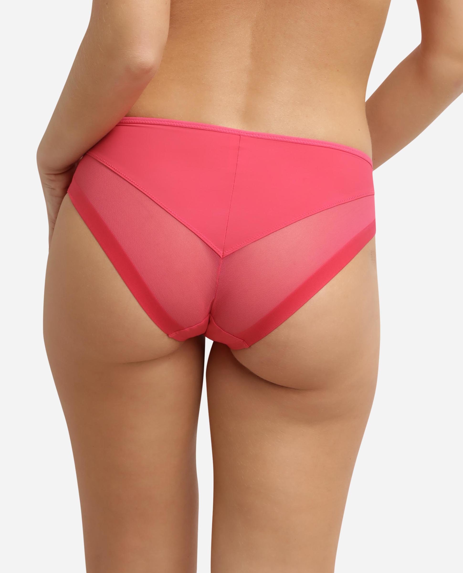 Braga clásica de suave microfibra con detalles en malla - Dim - Fucsia Fucsia-2