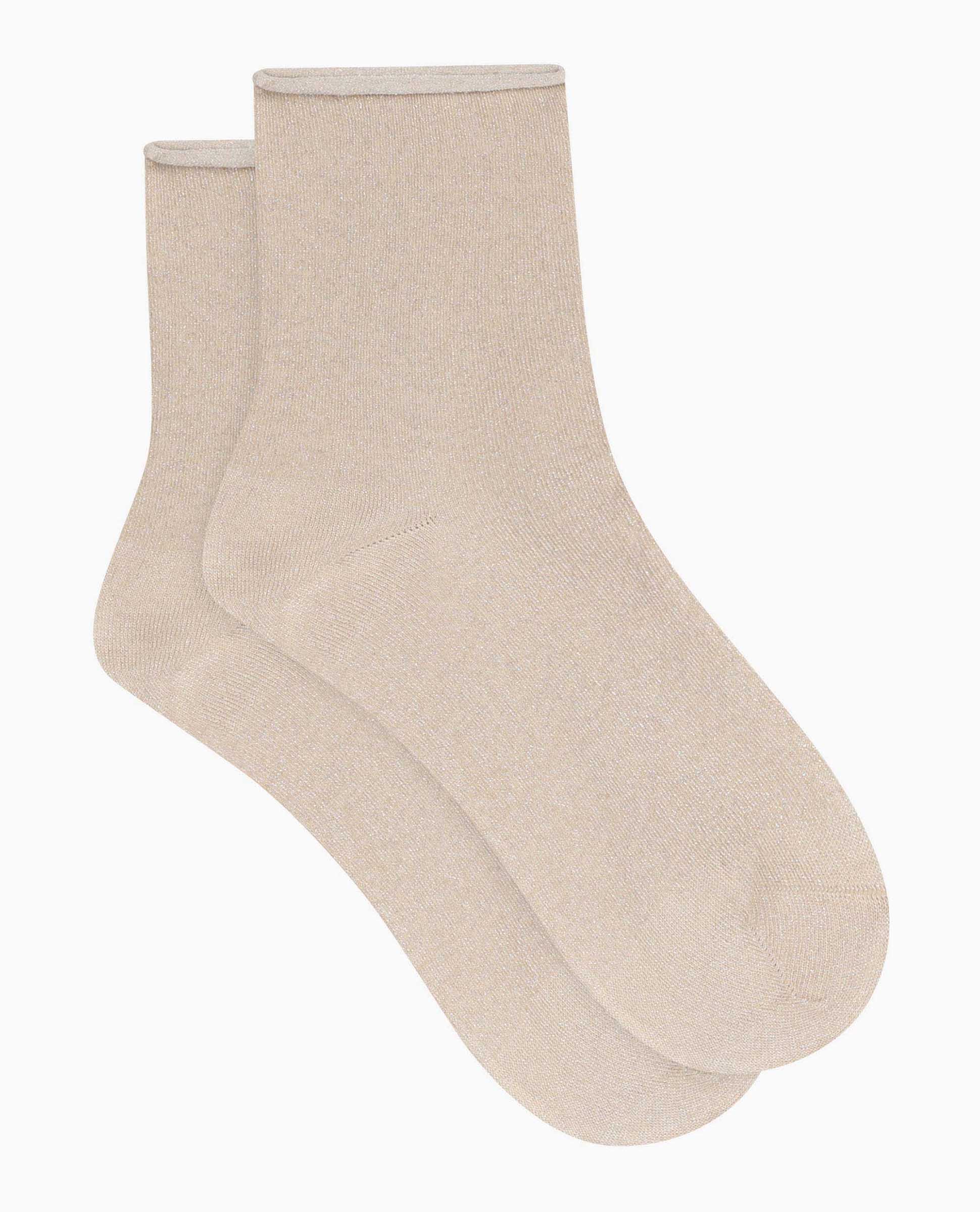 Calcetines tobilleros de mujer con lurex - Dim - Madera natural Madera natural-2