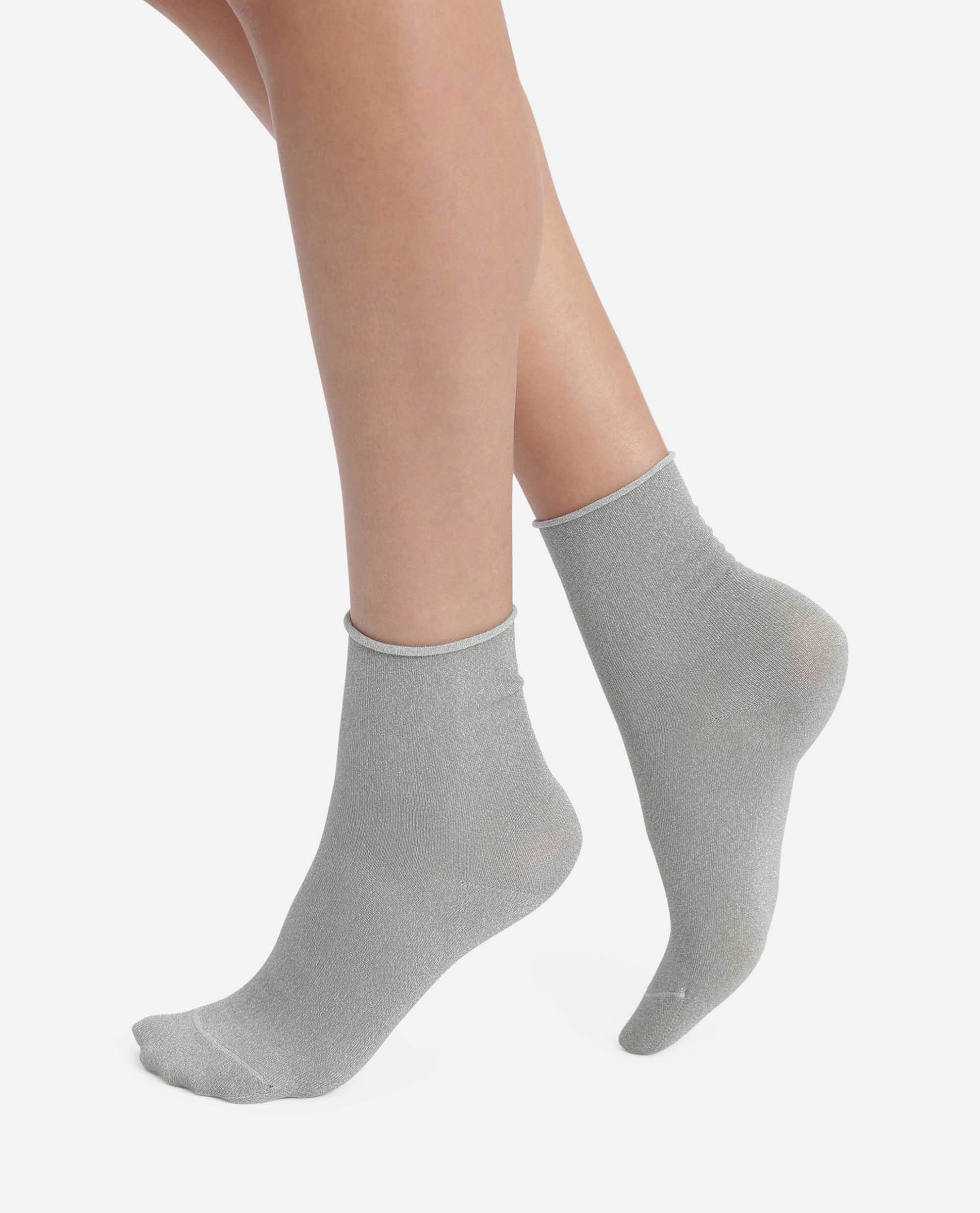 Calcetines tobilleros de mujer con lurex - Dim - Gris Gris-1