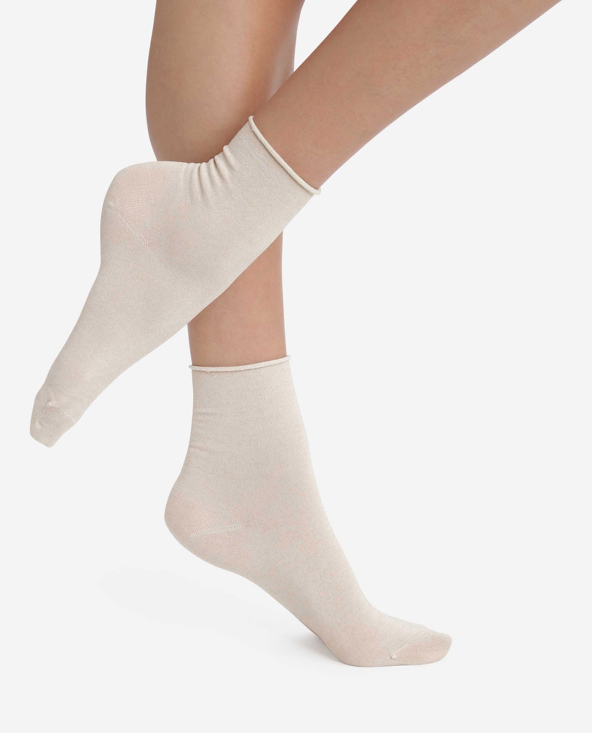Calcetines tobilleros de mujer con lurex - Dim - Beige Beige-1