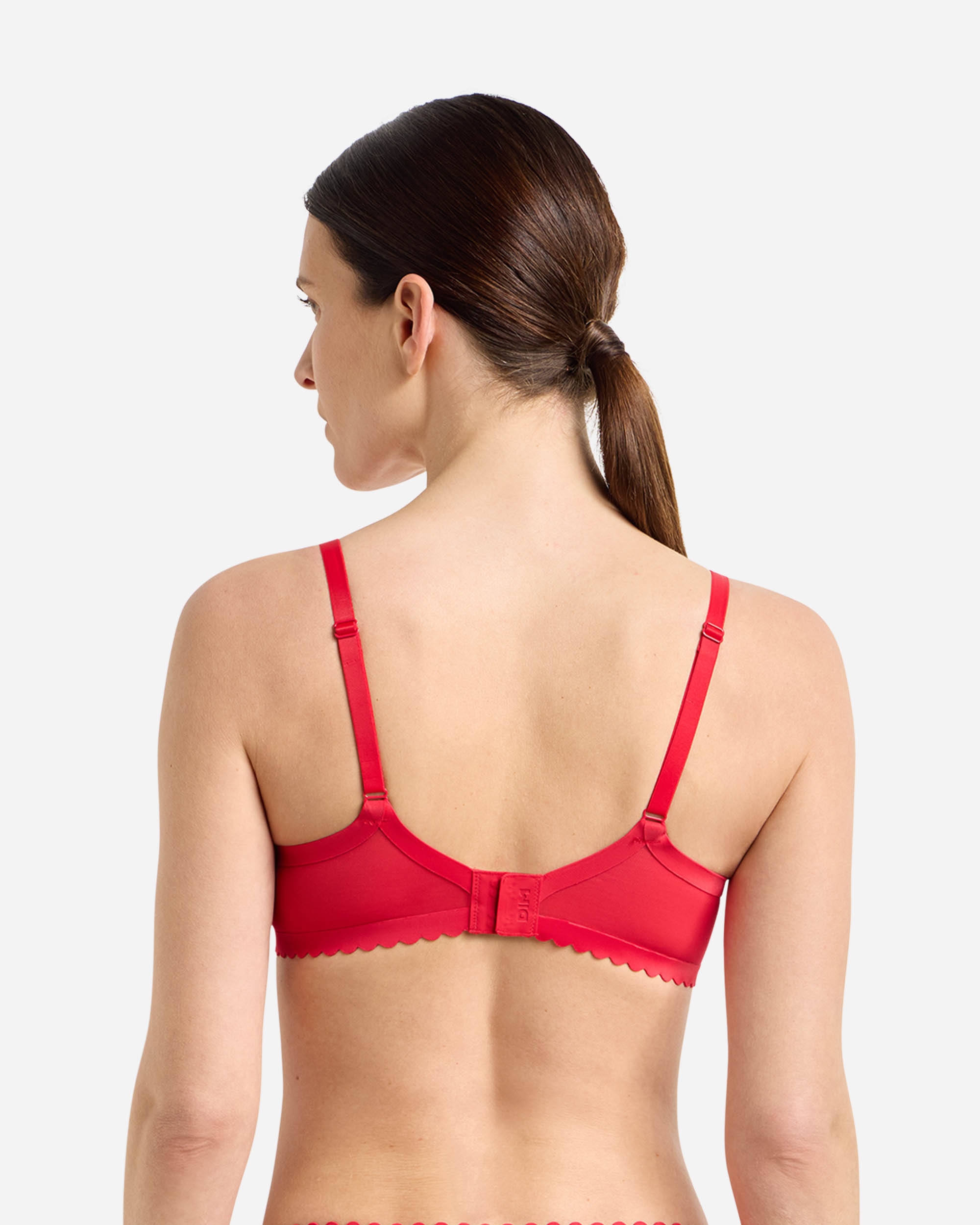 Sujetador con aros con transparencias y microfibra body touch - Dim - Rojo Rojo-2