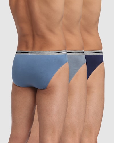 Pack de tres slips de hombre en tonos azules Azul