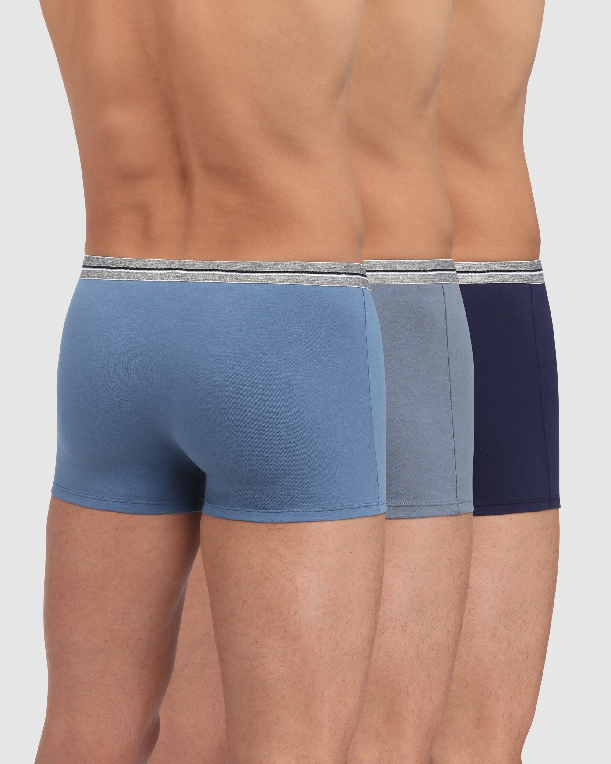 Pack de tres bóxers de punto de hombre en tonos azules - Dim - Azul Azul-2