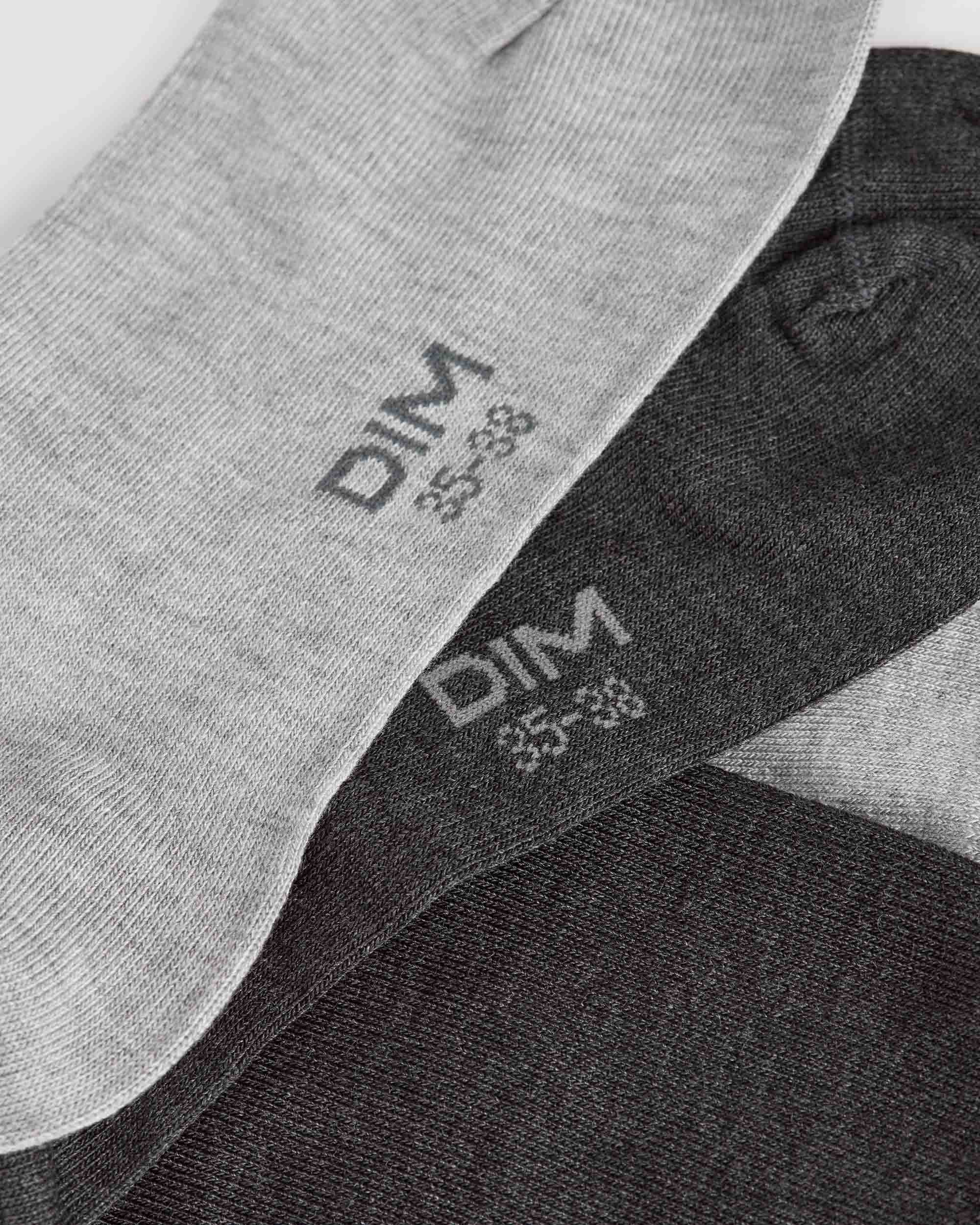Pack de 2 calcetines cortos de mujer extra suaves de modal - Dim - Antracita / Gris Antracita / Gris-2