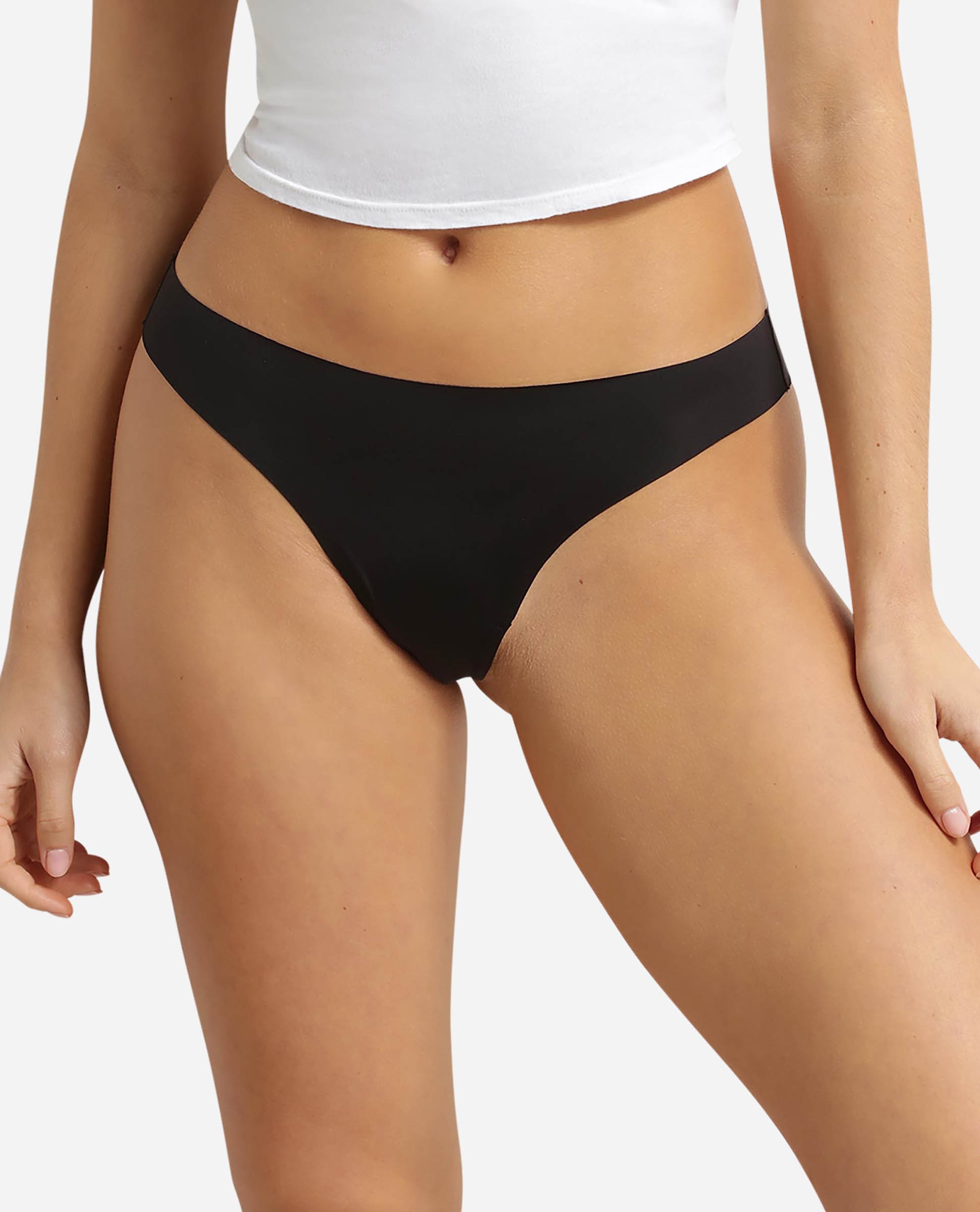 Tanga invisible para mujer en microfibra - Dim - Negro Negro-1