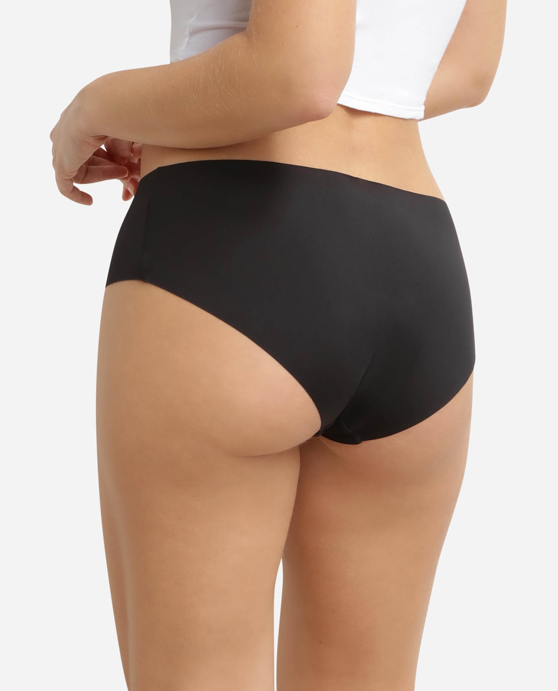 Bragas de cintura alta invisibles para mujer en microfibra - Dim - Negro Negro-2