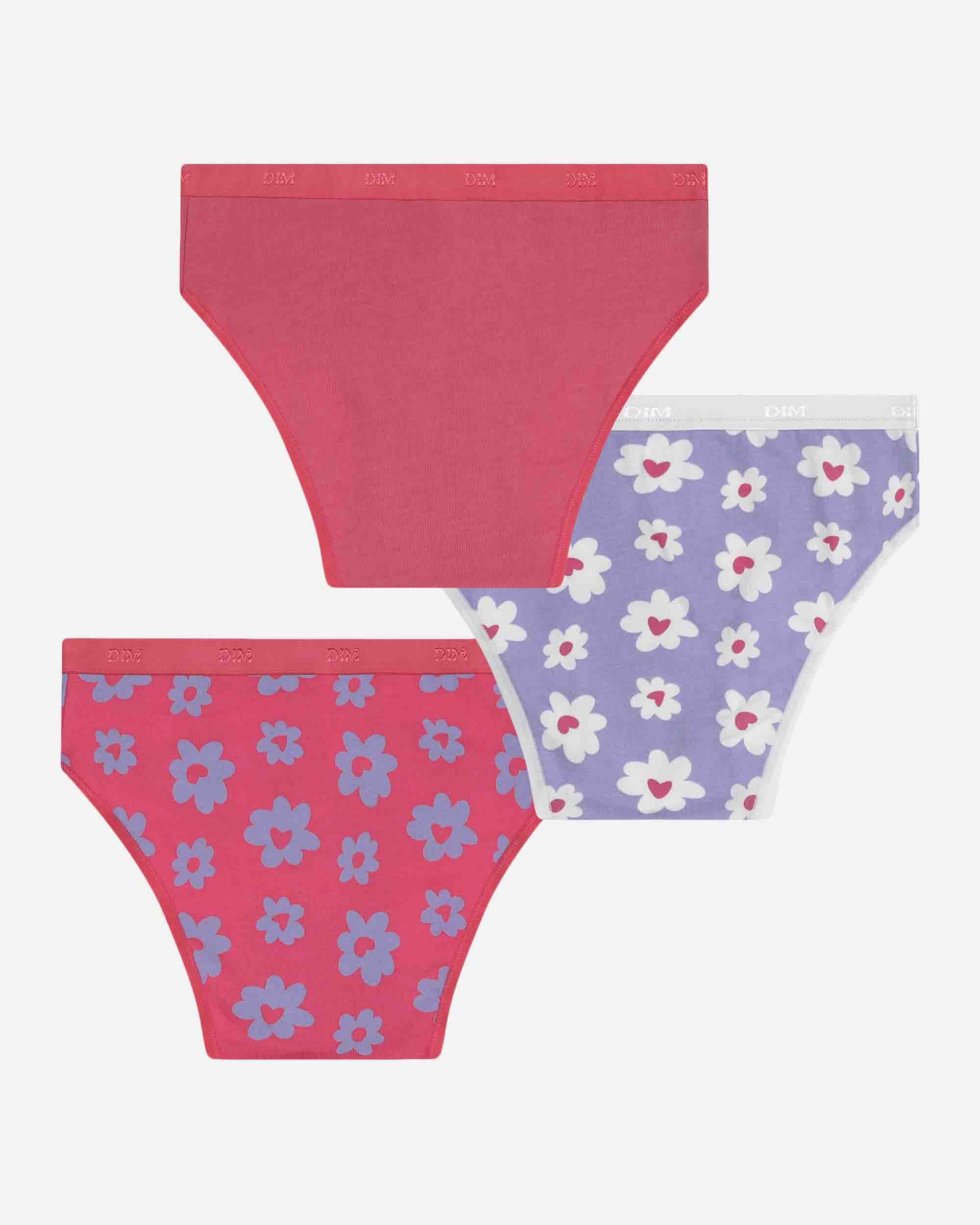 Pack de 3 bragas para niña estampadas en algodón elástico - Dim - Multicolor Multicolor-3