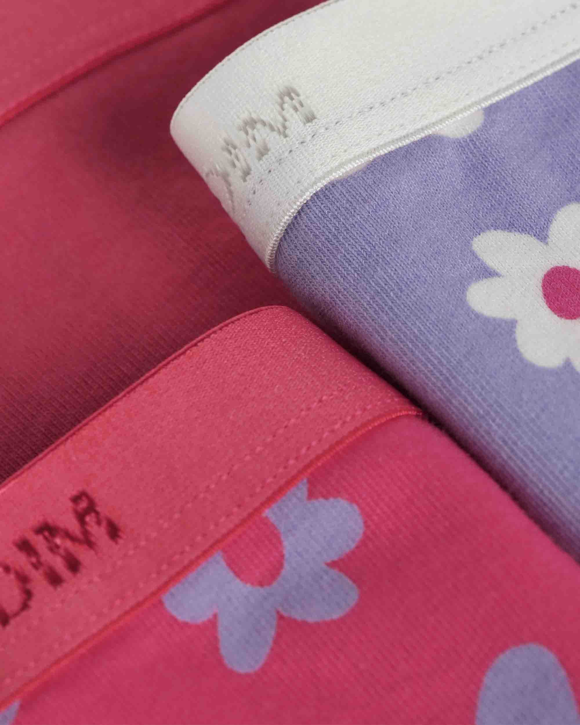 Pack de 3 bragas para niña estampadas en algodón elástico - Dim - Multicolor Multicolor-2