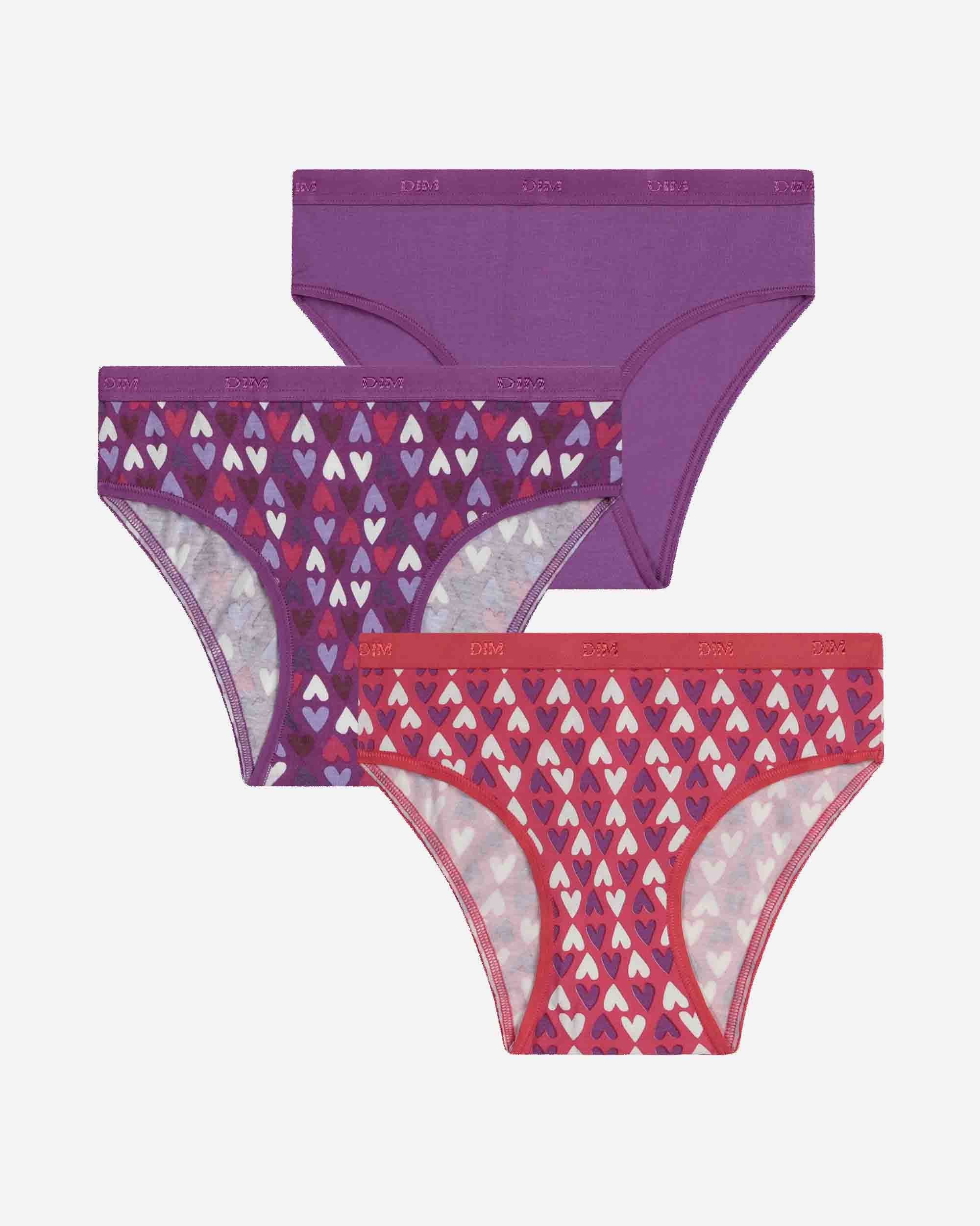 Imagen 0 de Pack de 3 bragas para niña estampadas en algodón elástico Multicolor