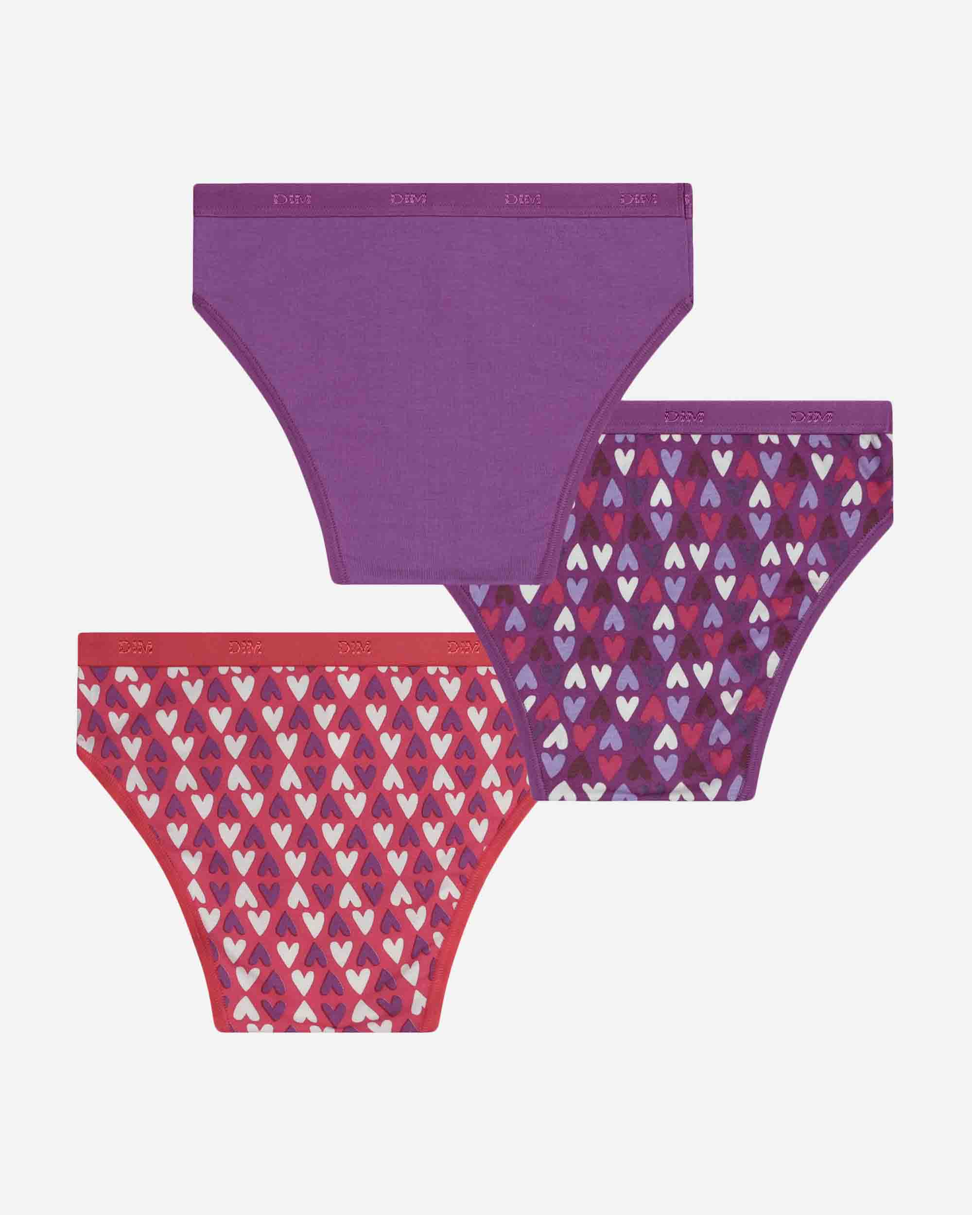 Pack de 3 bragas para niña estampadas en algodón elástico - Dim - Multicolor Multicolor-3