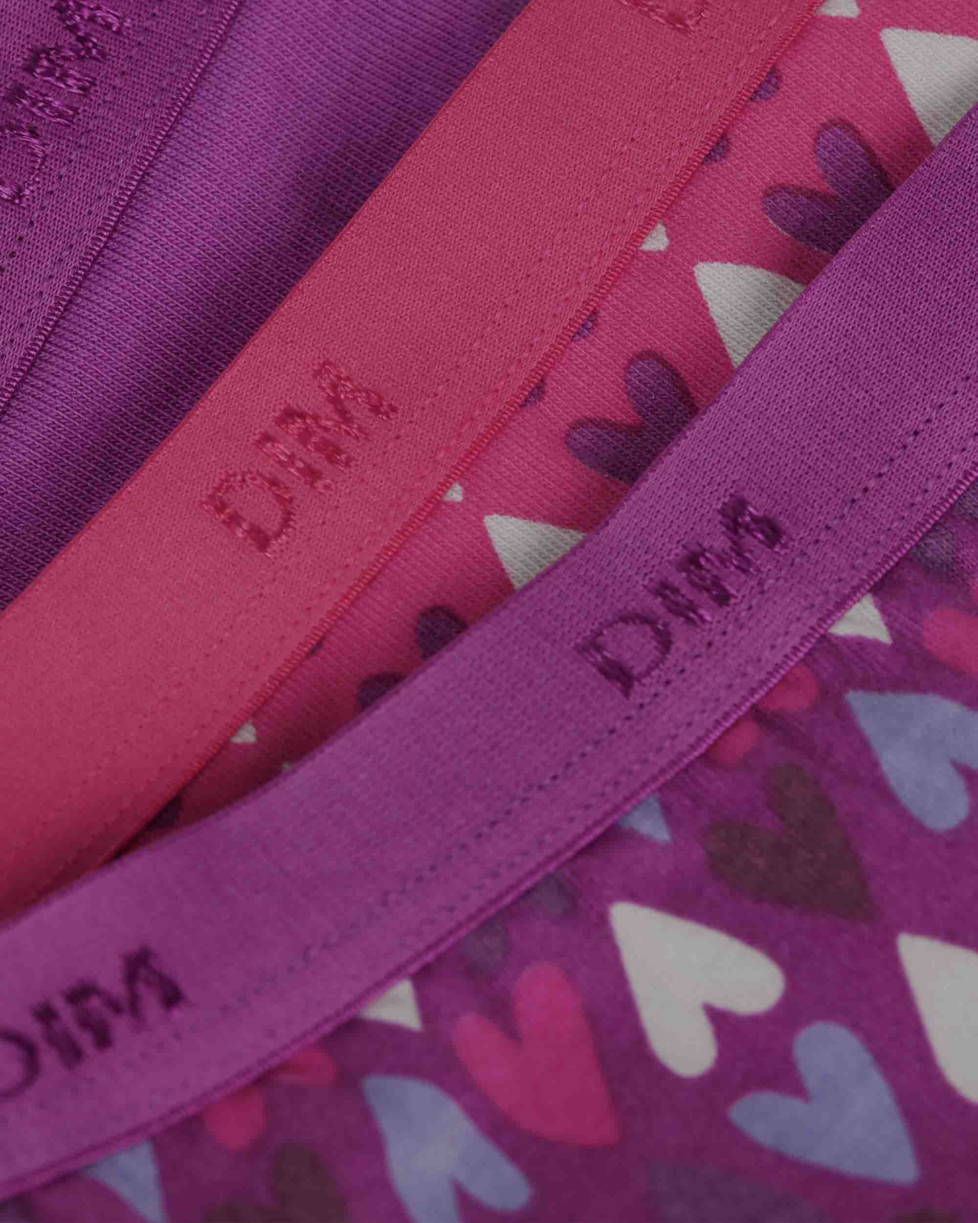 Pack de 3 bragas para niña estampadas en algodón elástico - Dim - Multicolor Multicolor-2
