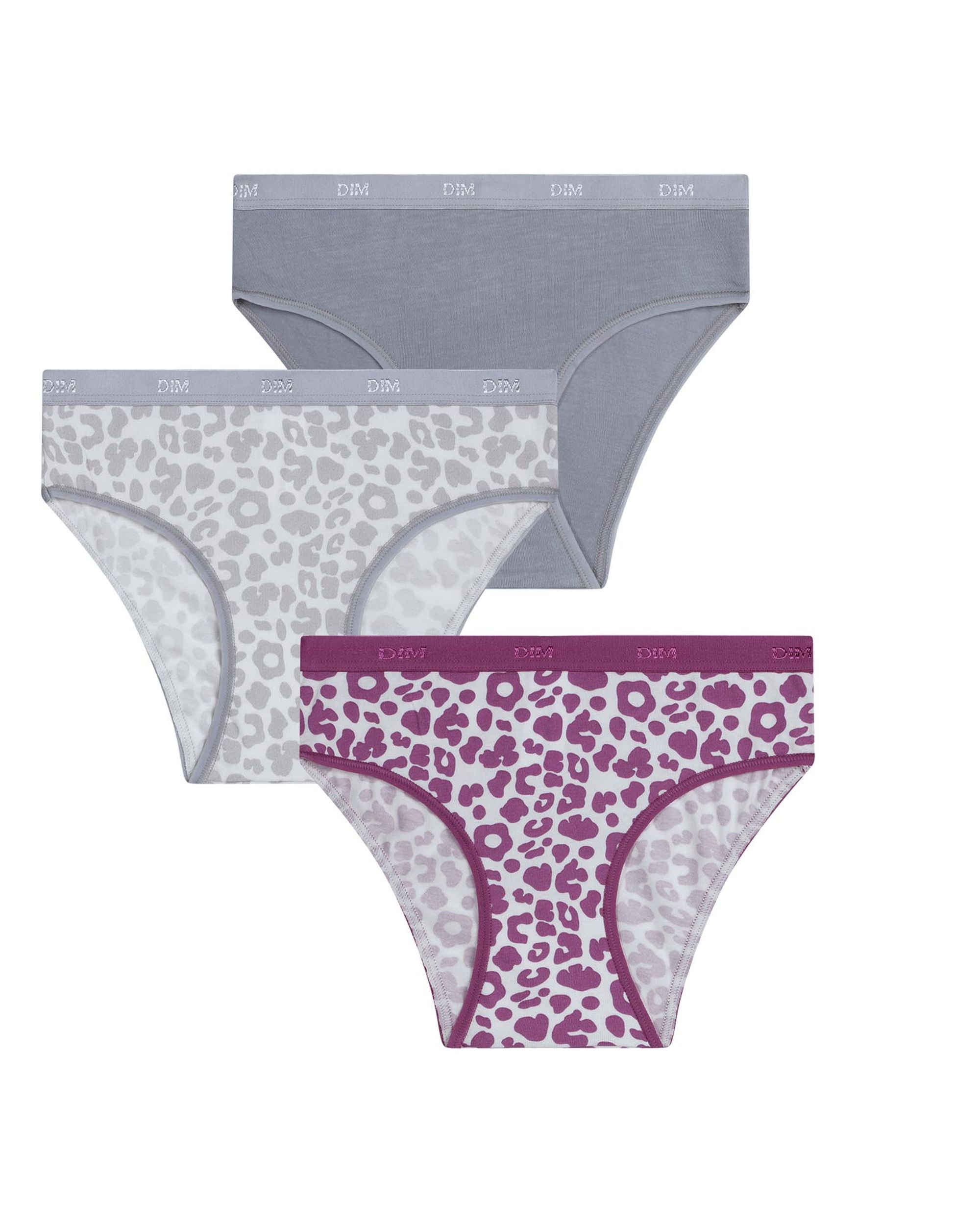 Imagen 0 de Pack de 3 bragas para niña estampadas en algodón elástico Multicolor