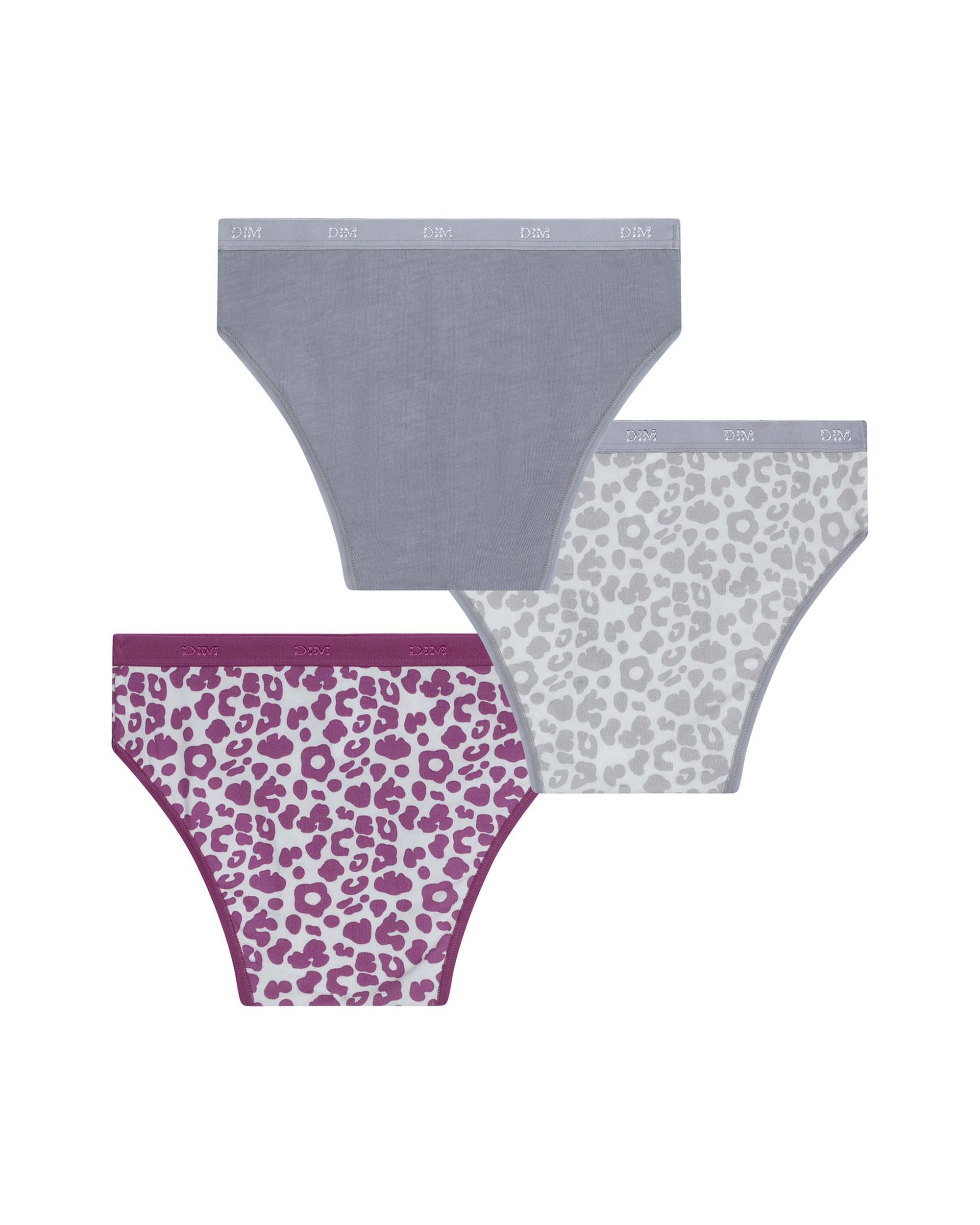 Pack de 3 bragas para niña estampadas en algodón elástico - Dim - Multicolor Multicolor-3