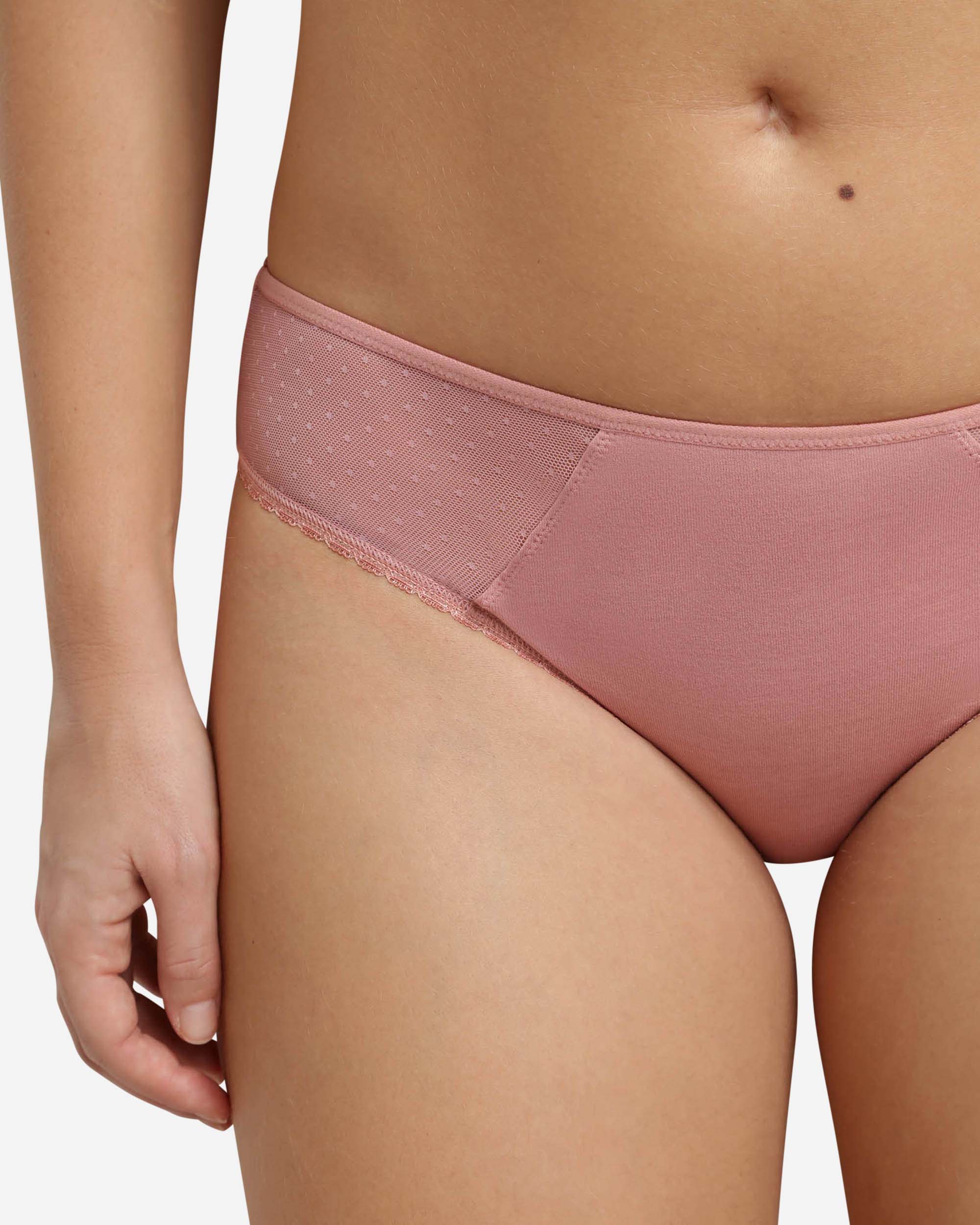 Braga clásica generous de algodón orgánico con costados de malla - Dim - Rosa pastel Rosa pastel-3