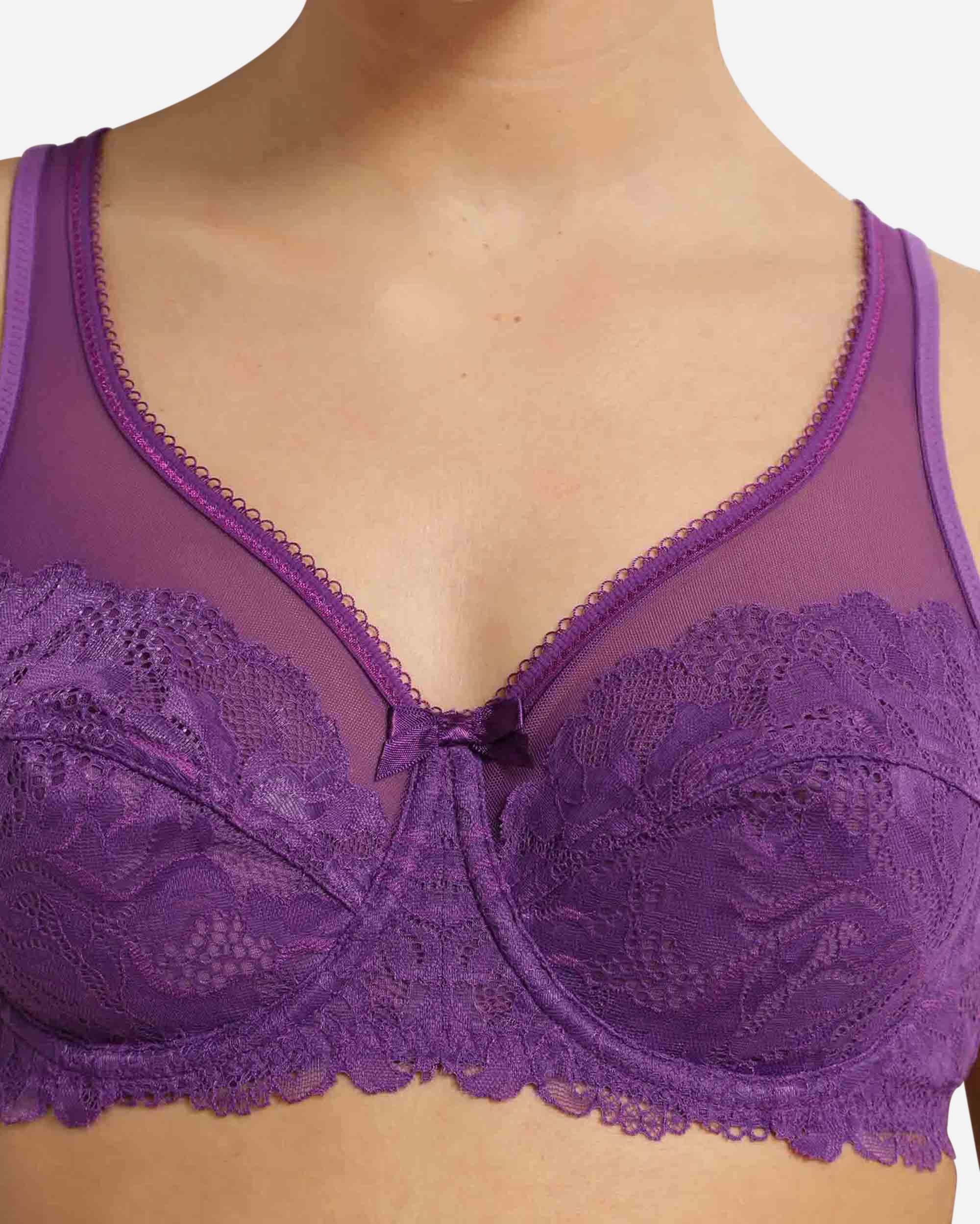 Imagen 3 de Sujetador con aro de capacidad con encaje generous essentiel - Dim - Violeta Violeta
