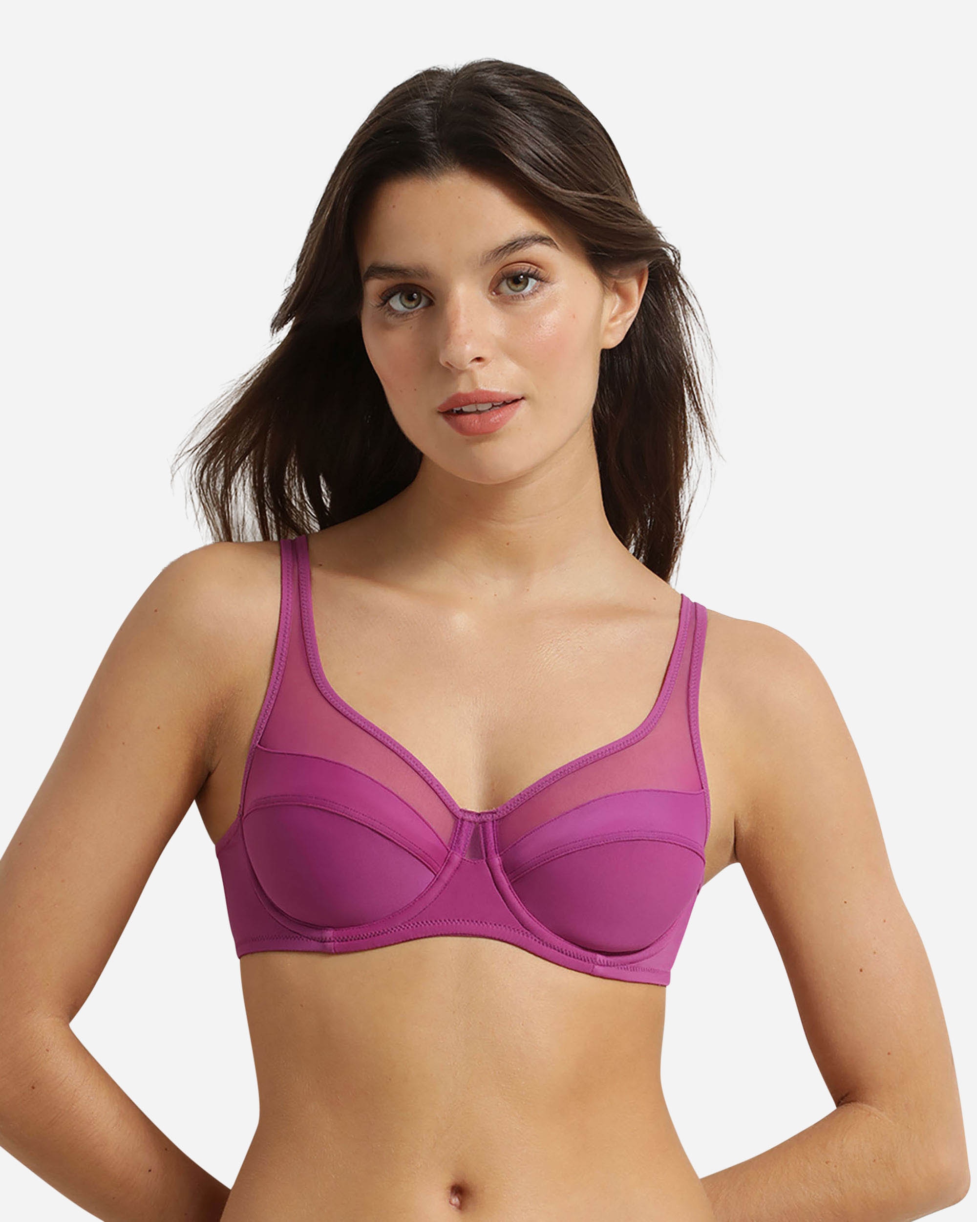 Sujetador con aro de gran capacidad generous con tul - Dim - Violeta Violeta-1