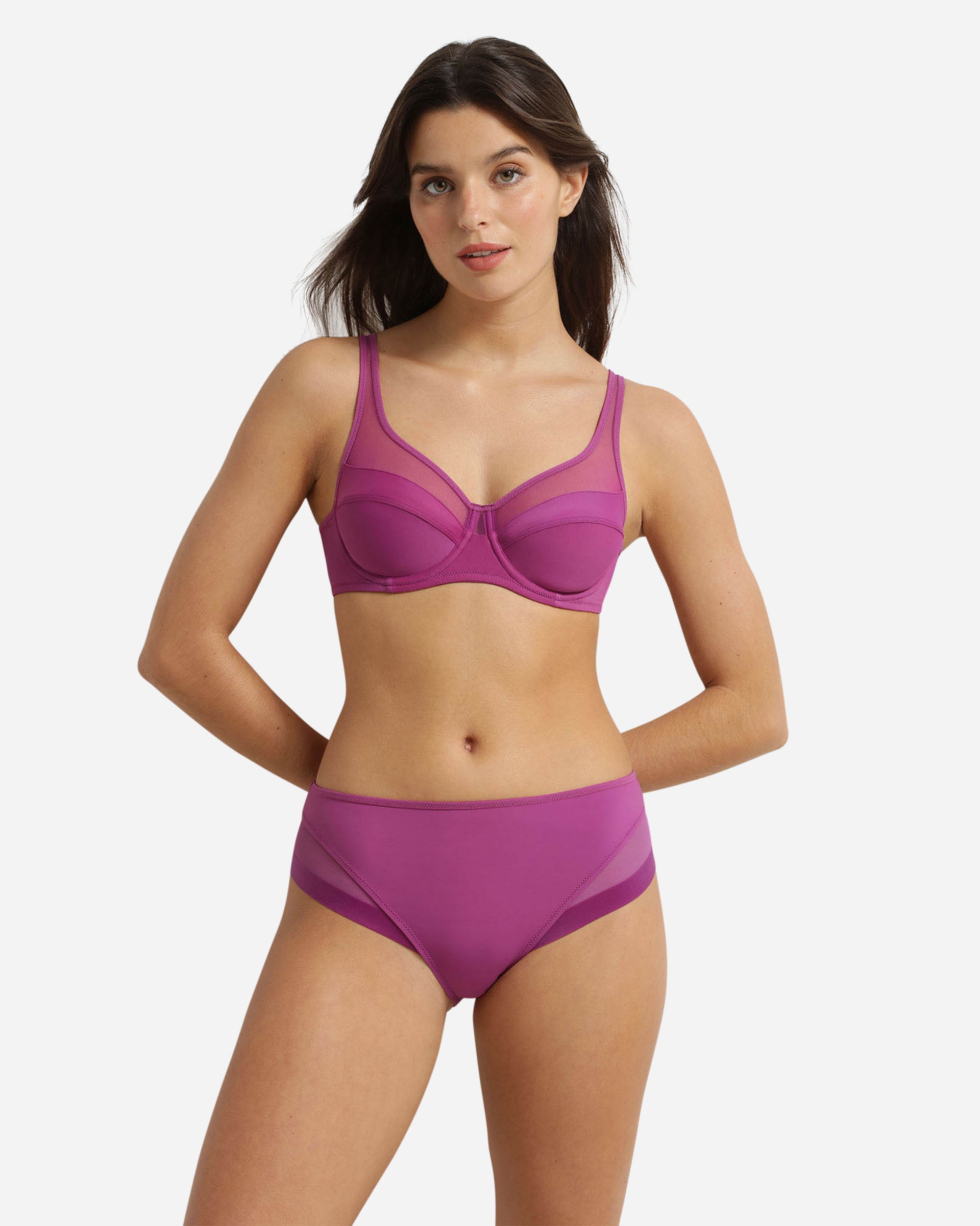 Sujetador con aro de gran capacidad generous con tul - Dim - Violeta Violeta-3