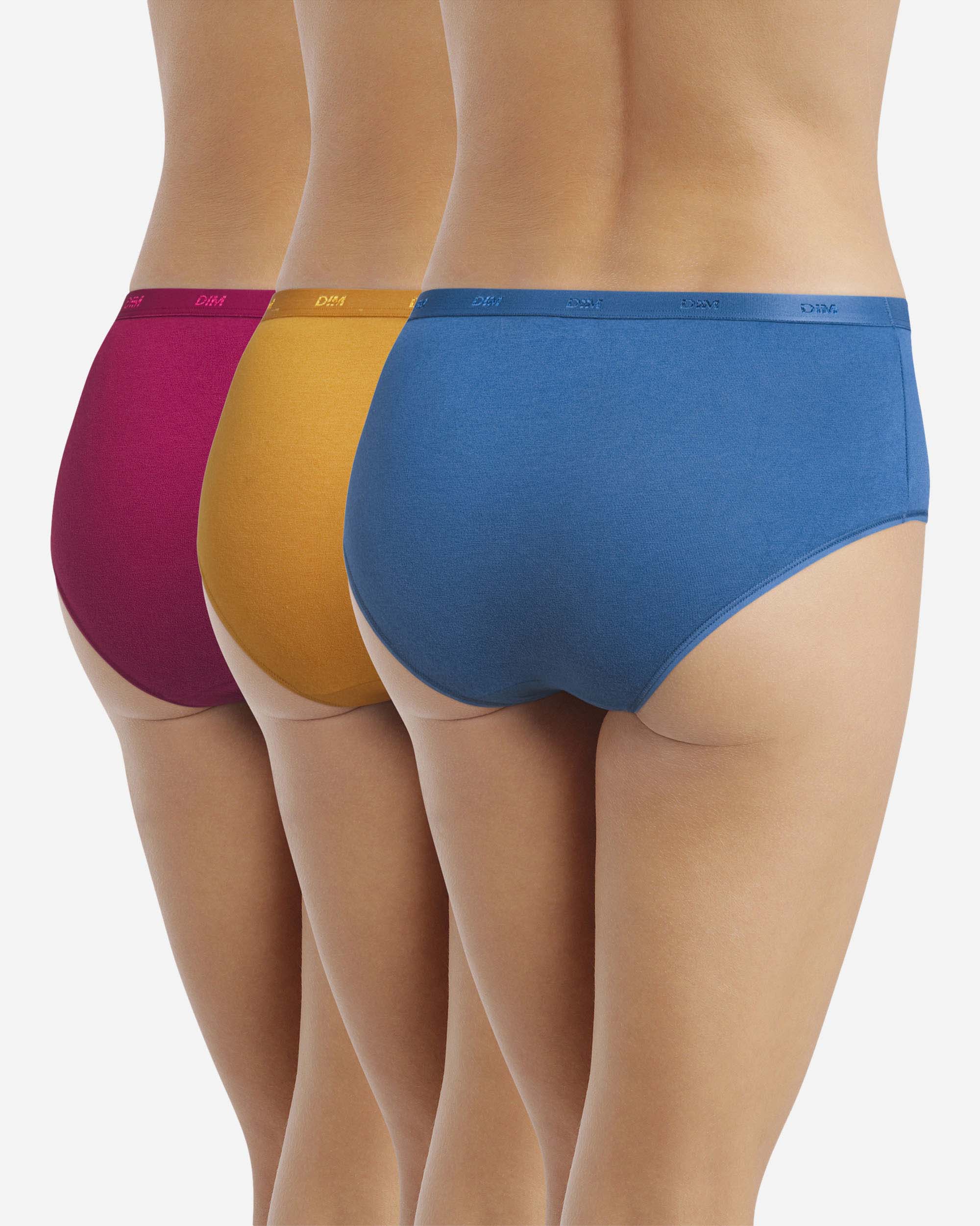 Pack de 3 culottes de algodón elástico en varios colores - Dim - Multicolor Multicolor-2