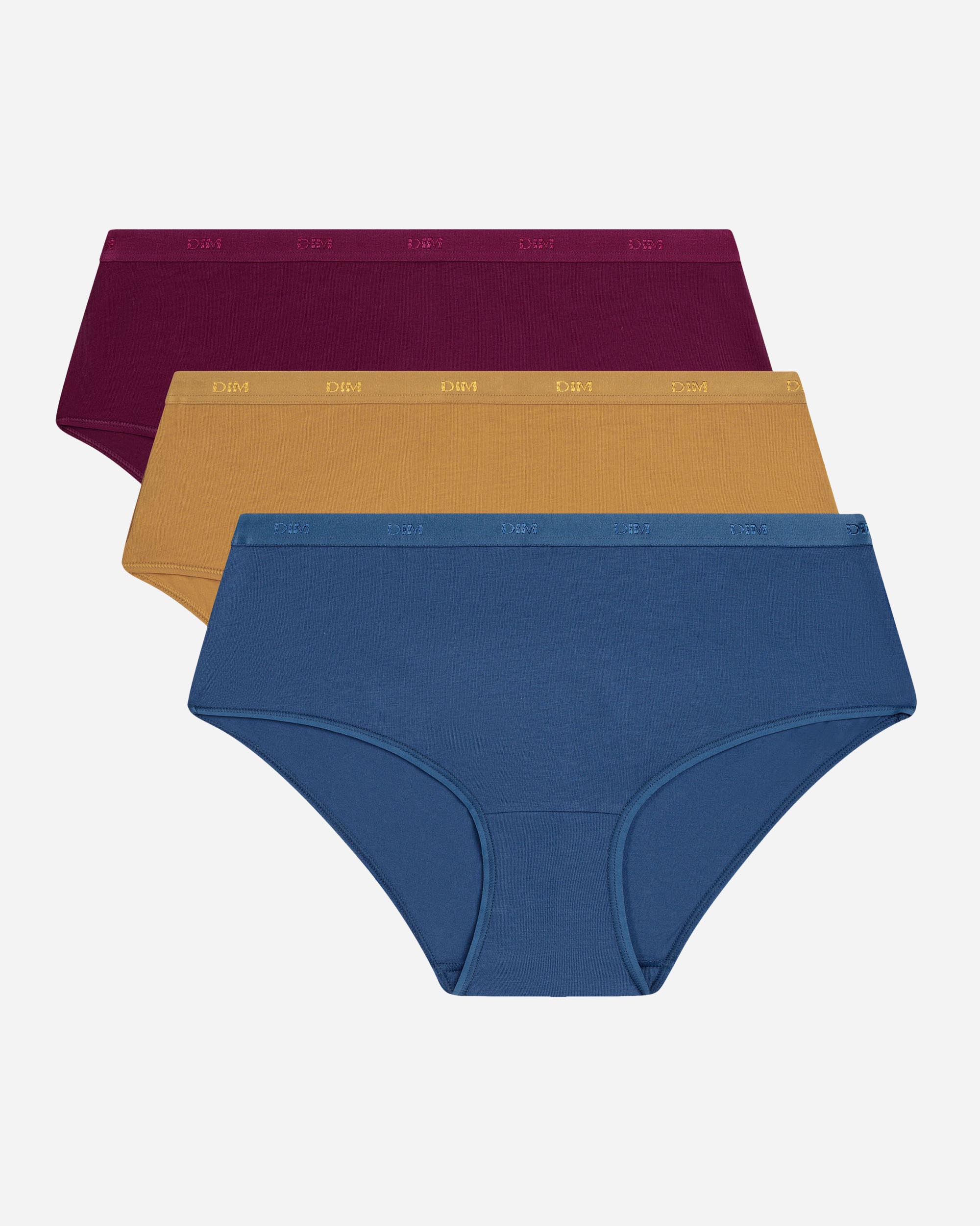 Pack de 3 culottes de algodón elástico en varios colores - Dim - Multicolor Multicolor-4