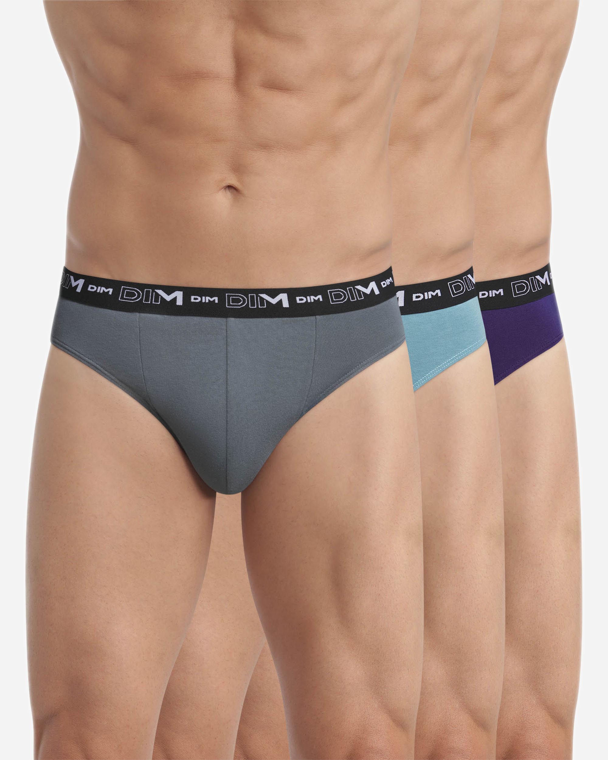 Imagen 0 de Pack de tres slips algodón elástico básico y cómodo dim coton stretch Multicolor