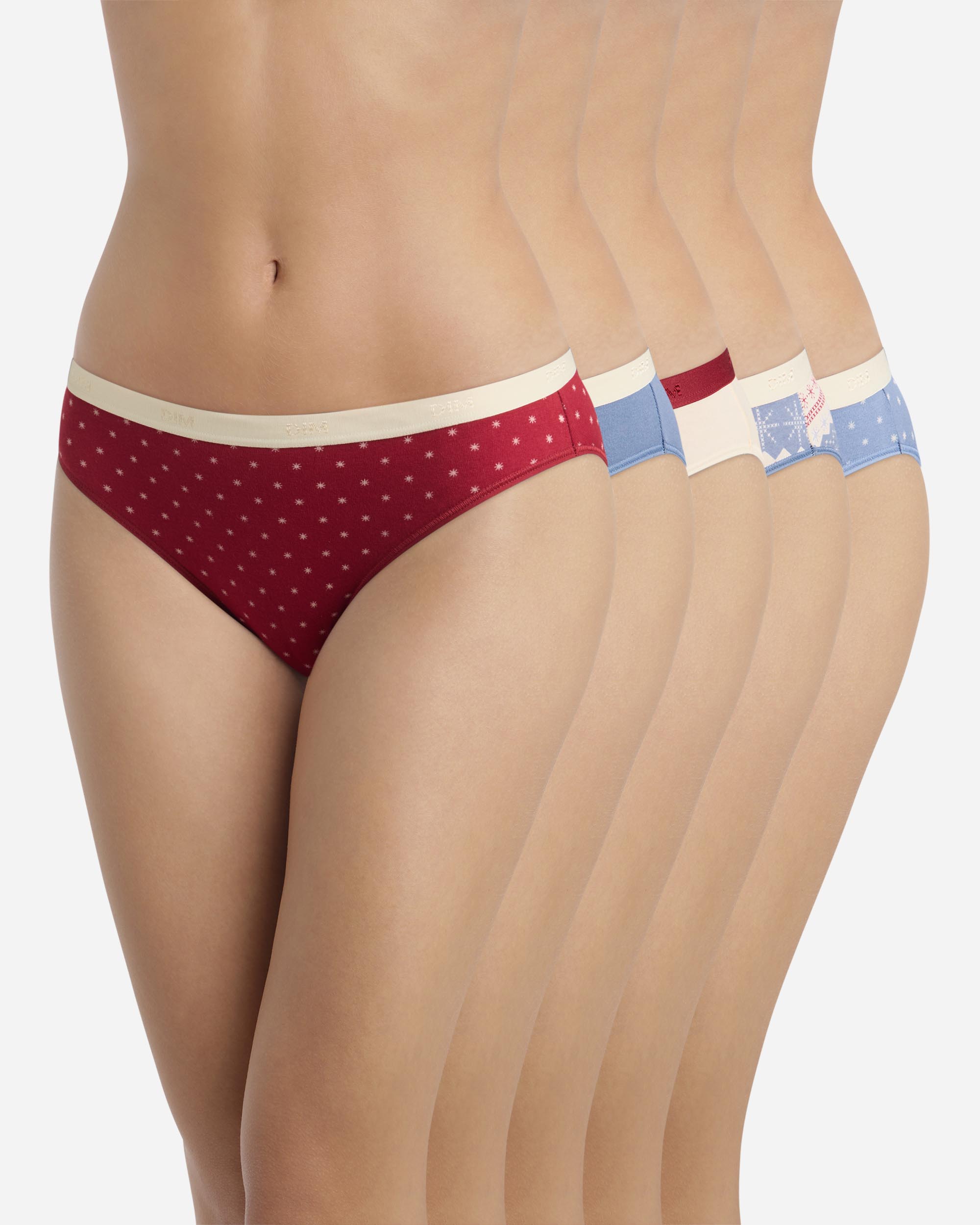 Pack de 5 bragas de algodón elástico estampadas - Dim - Multicolor Multicolor-1