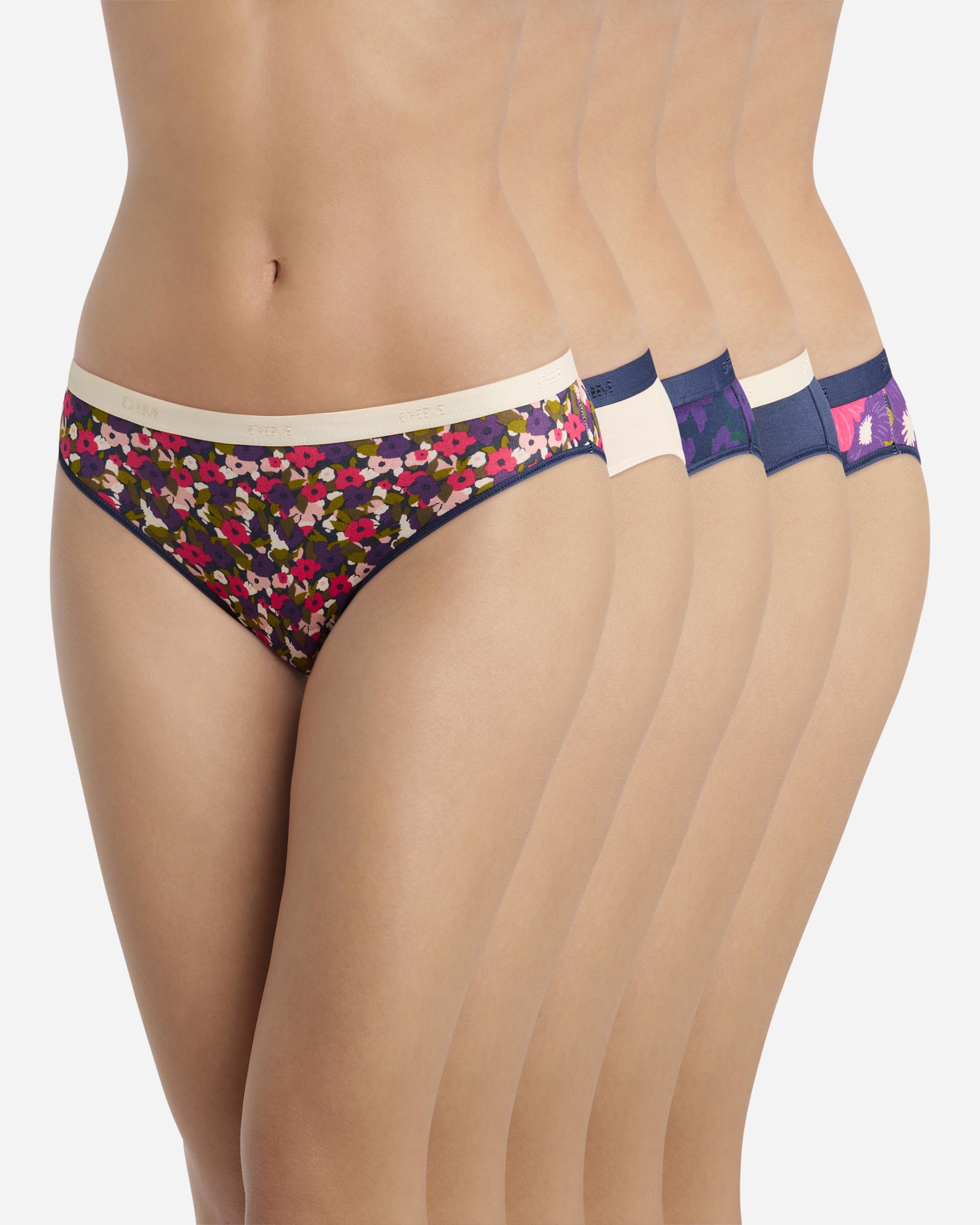 Pack de 5 bragas de algodón elástico estampadas - Dim - Multicolor Multicolor-1