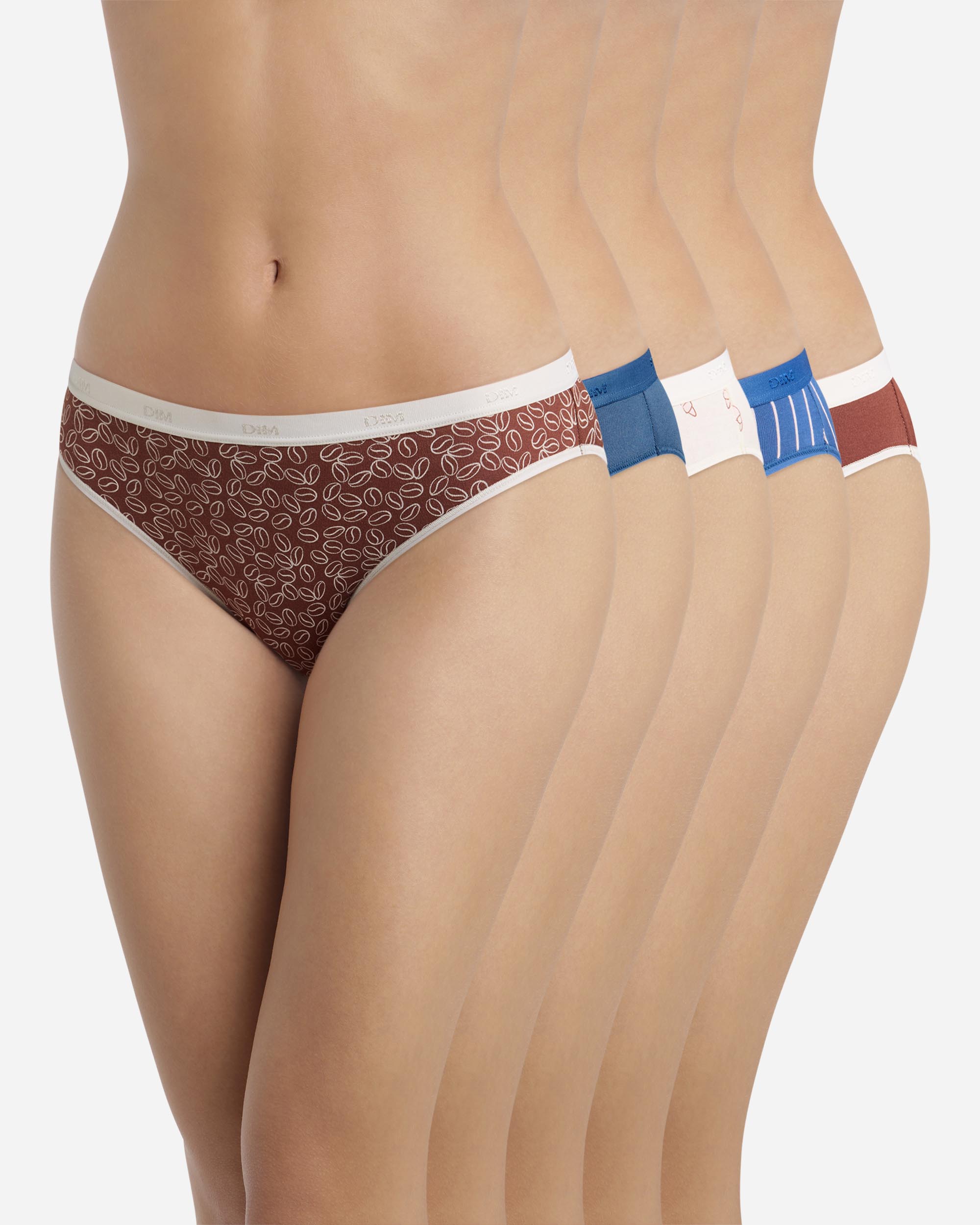 Pack de 5 bragas de algodón elástico estampadas - Dim - Multicolor Multicolor-1