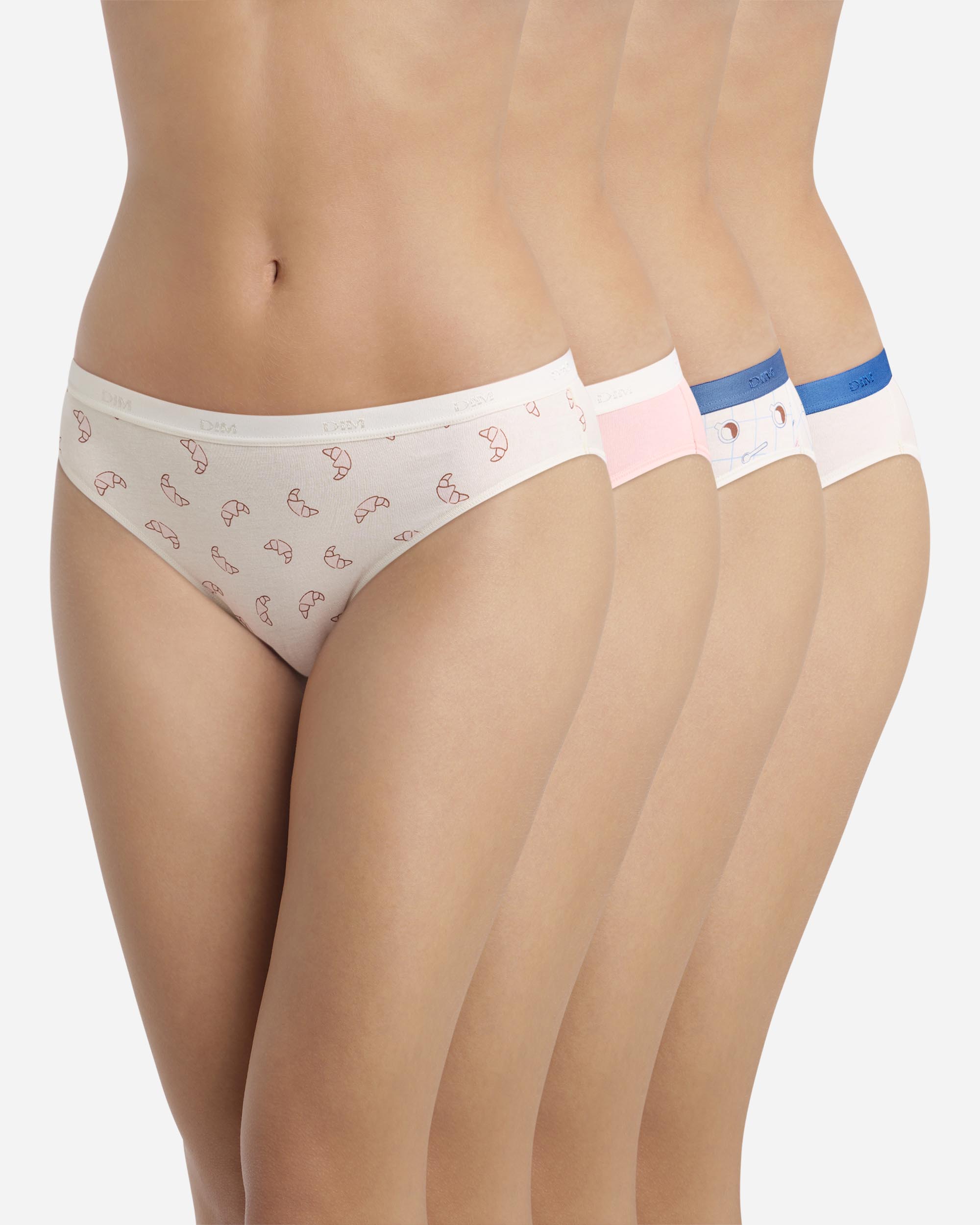Pack de 4 bragas de algodón elástico estampadas - Dim - Multicolor Multicolor-1