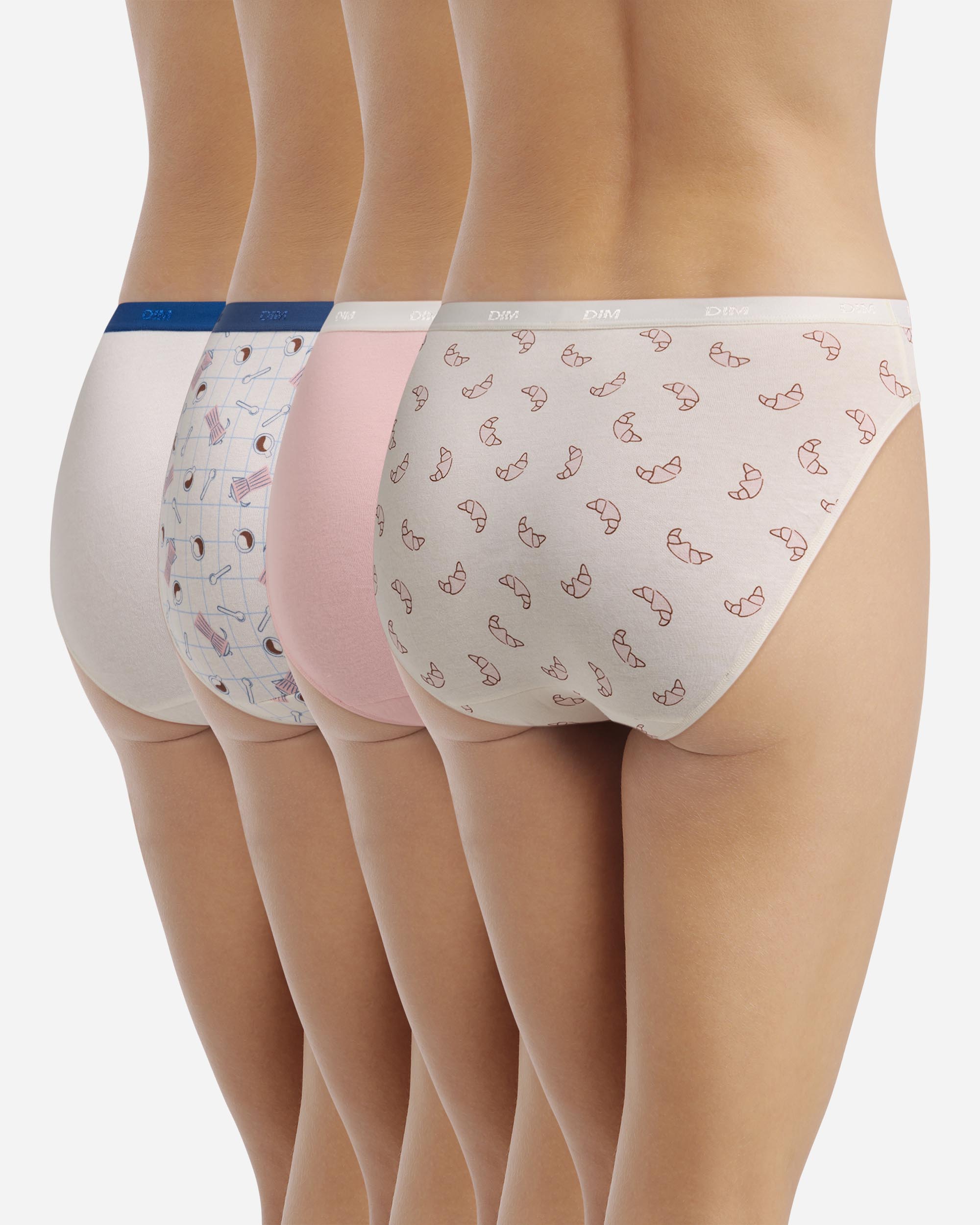 Pack de 4 bragas de algodón elástico estampadas - Dim - Multicolor Multicolor-2