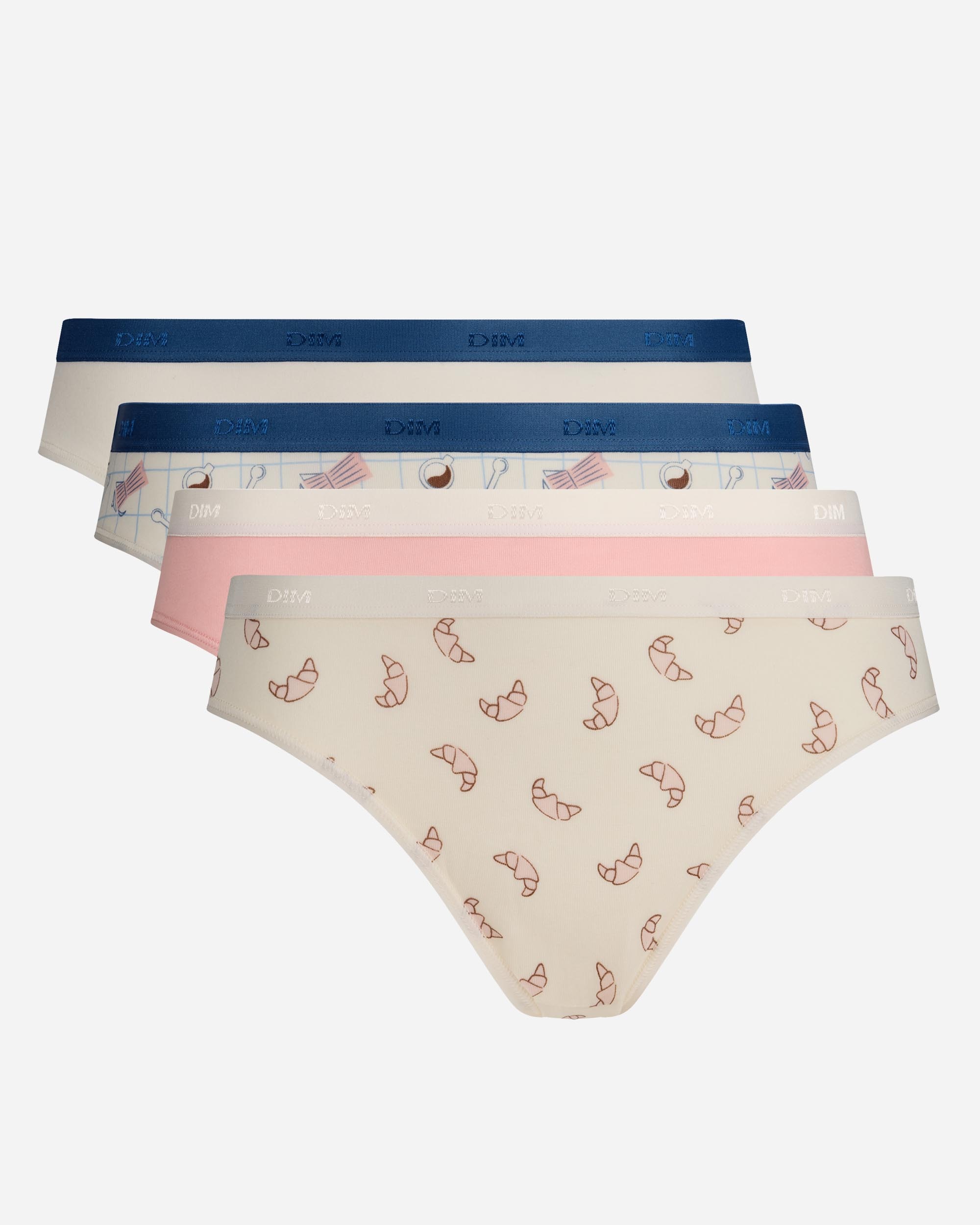 Pack de 4 bragas de algodón elástico estampadas - Dim - Multicolor Multicolor-4