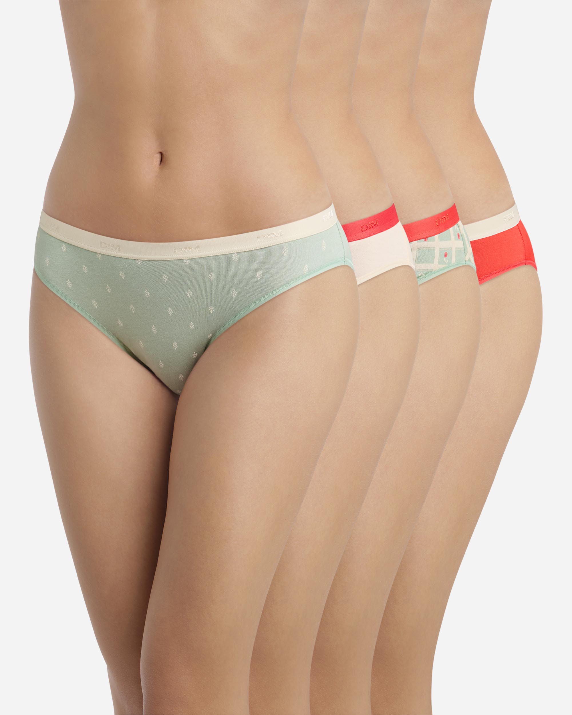 Pack de 4 bragas de algodón elástico estampadas - Dim - Multicolor Multicolor-1