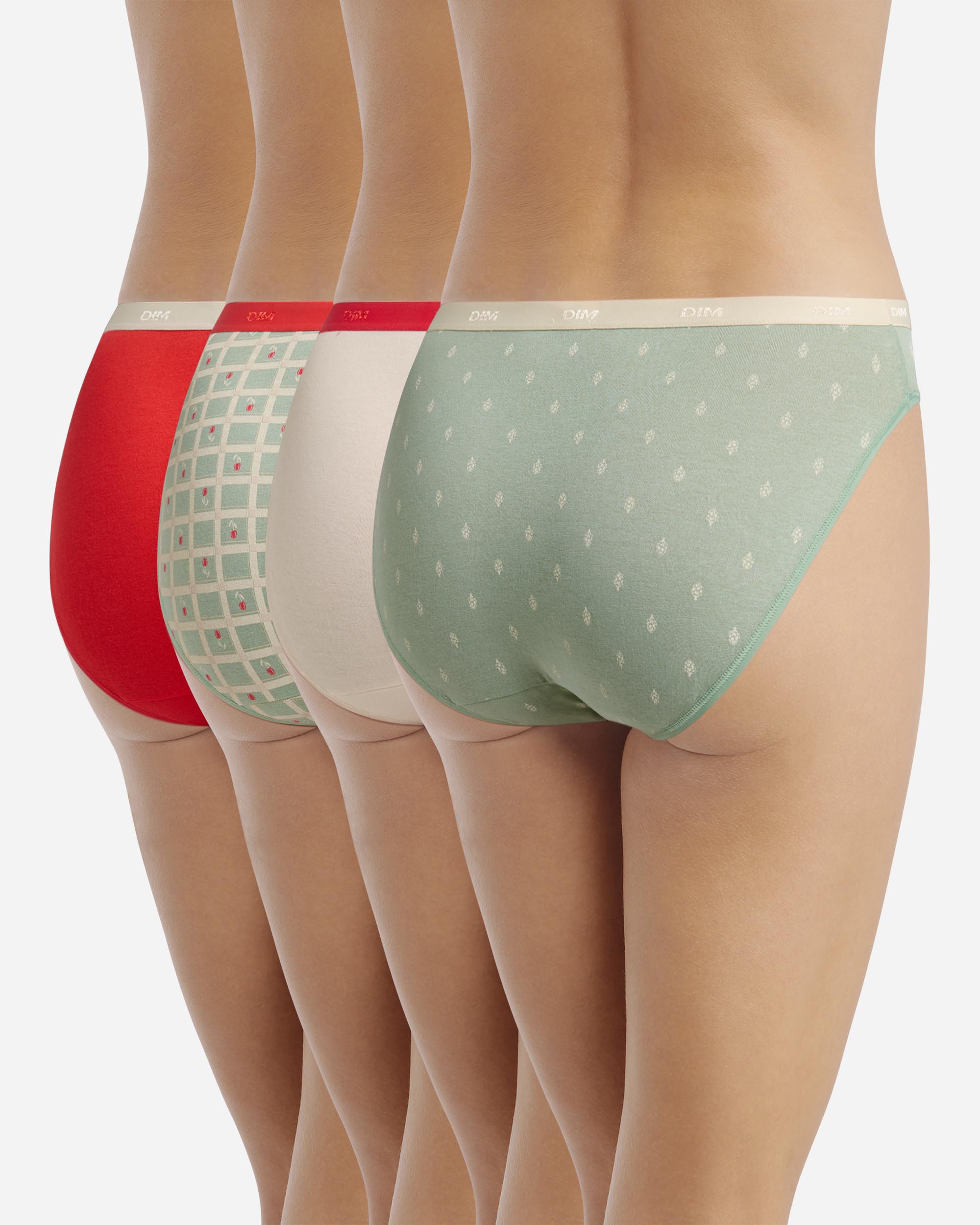 Pack de 4 bragas de algodón elástico estampadas - Dim - Multicolor Multicolor-2