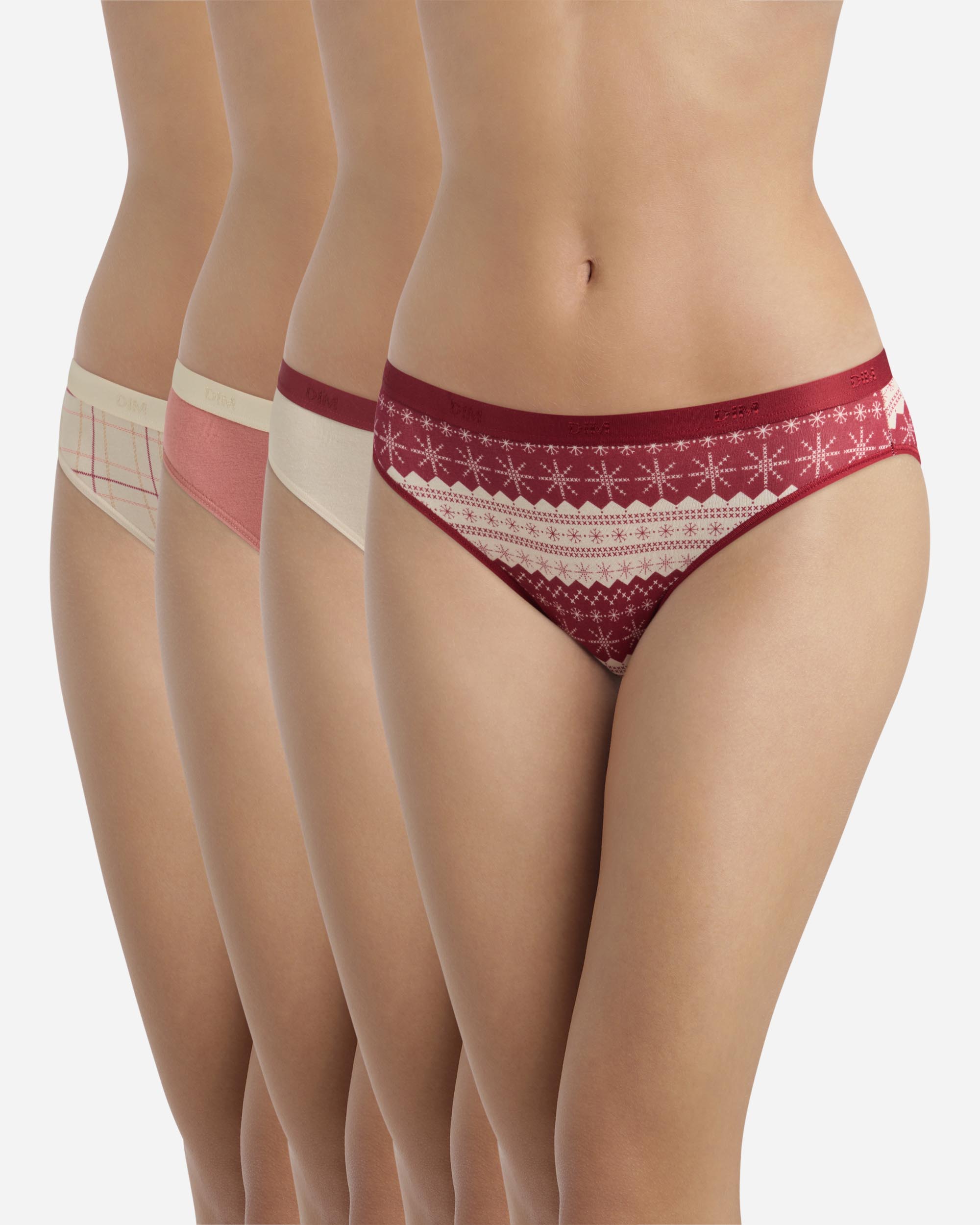 Pack de 4 bragas de algodón elástico estampadas - Dim - Multicolor Multicolor-1