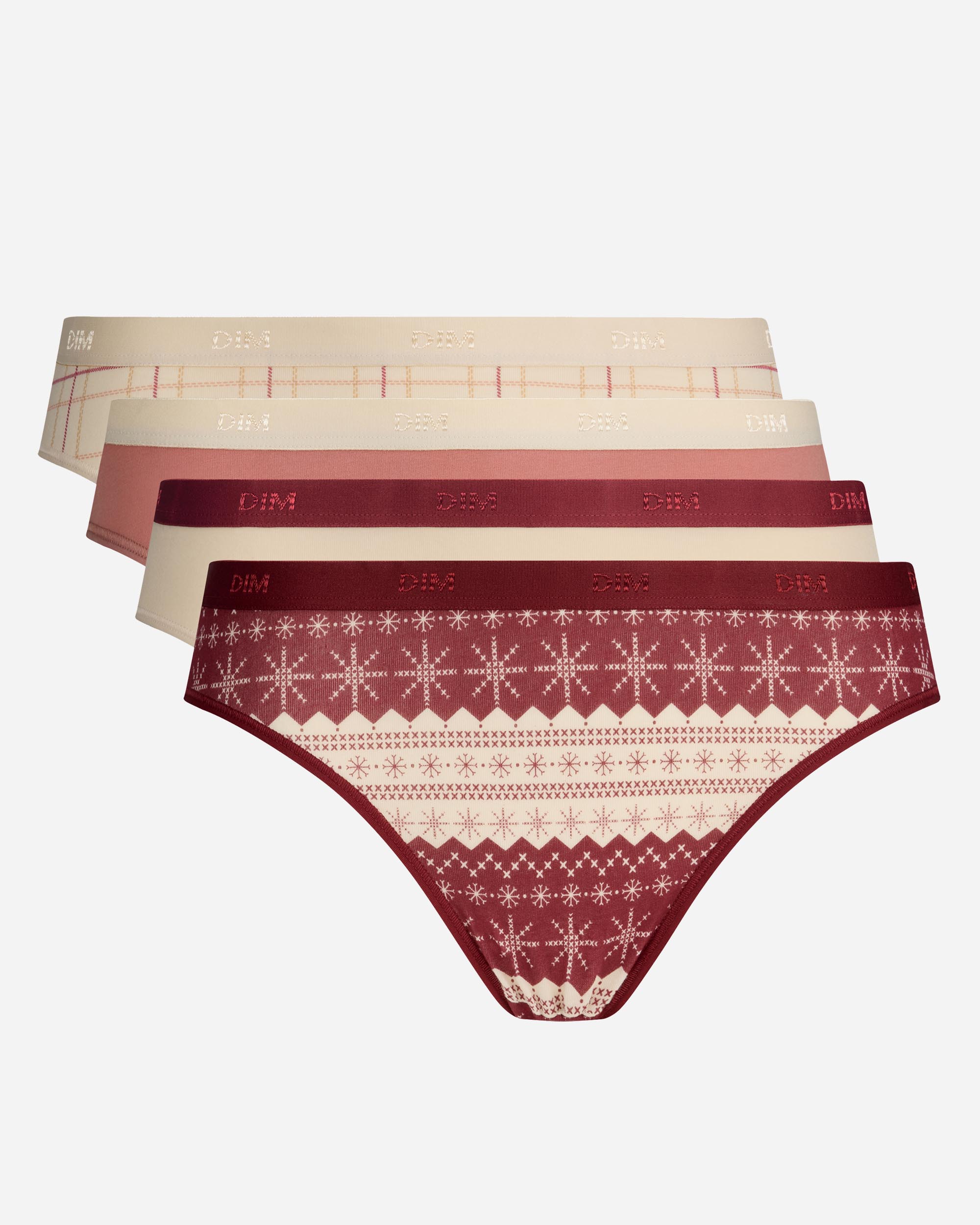 Pack de 4 bragas de algodón elástico estampadas - Dim - Multicolor Multicolor-4