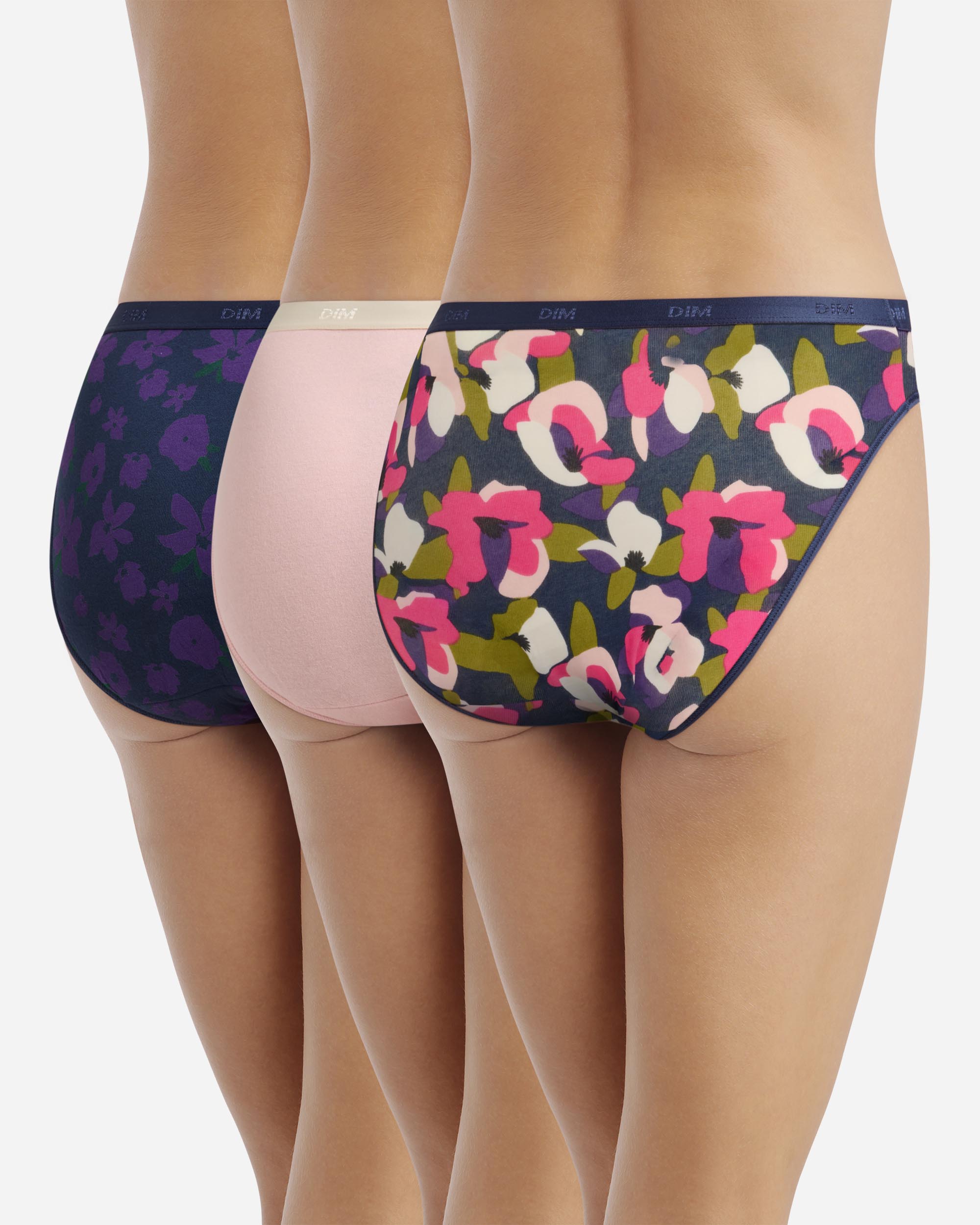 Pack de 3 bragas de algodón elástico estampadas - Dim - Multicolor Multicolor-2