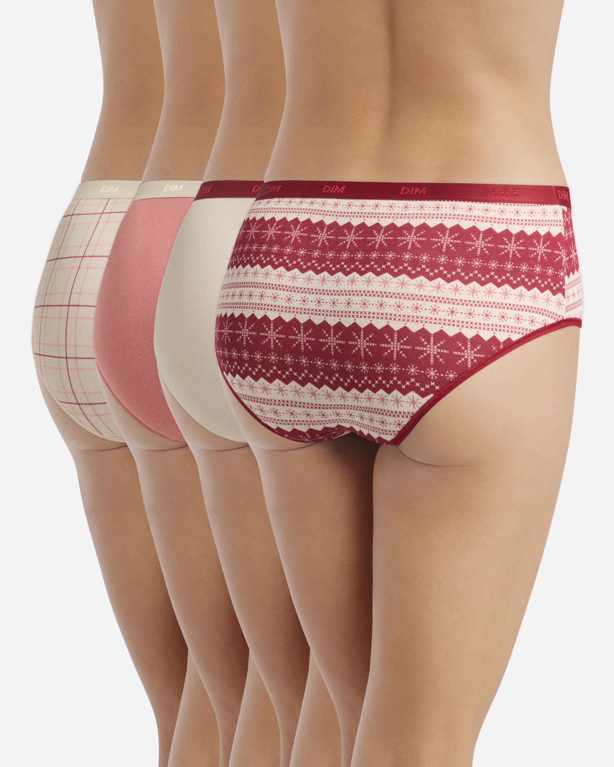 Pack de 4 culottes de algodón elástico estampadas - Dim - Multicolor Multicolor-2