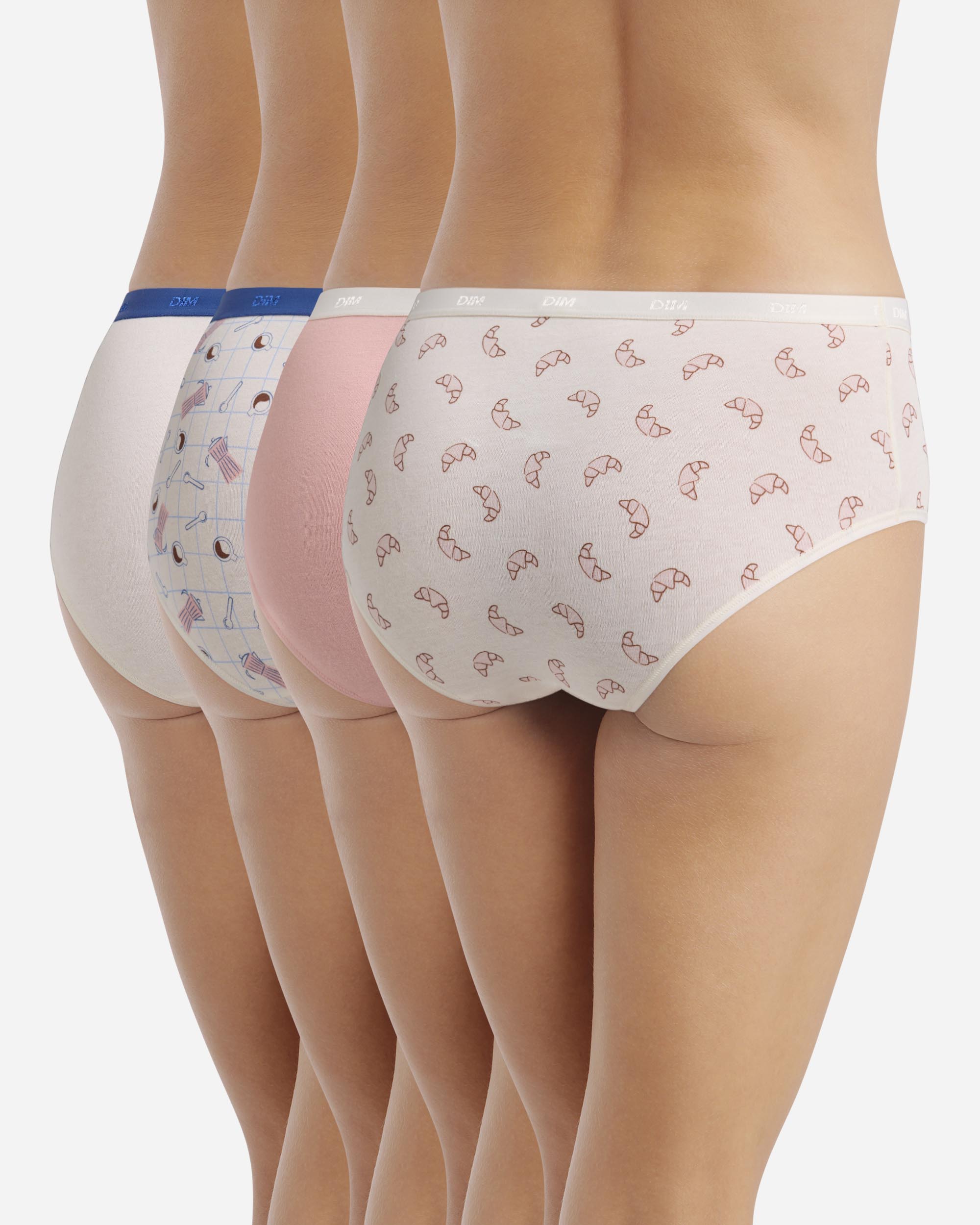 Pack de 4 culottes de algodón elástico estampadas - Dim - Multicolor Multicolor-2