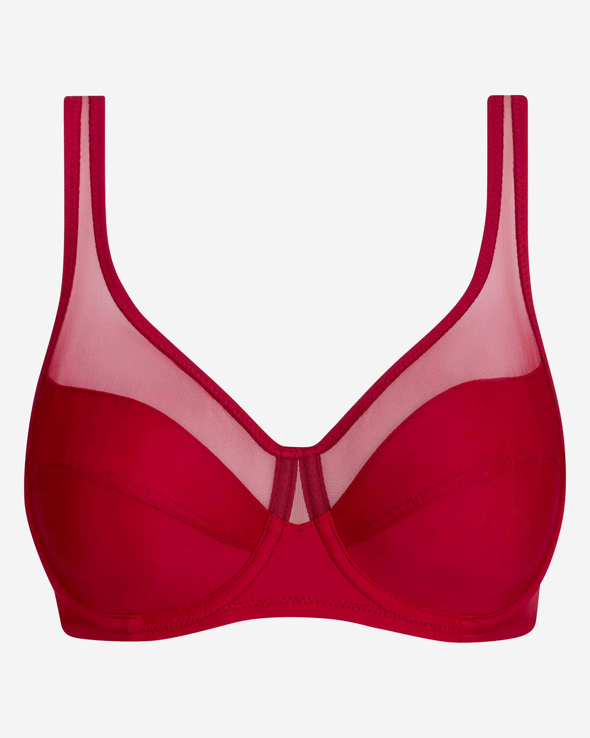 Sujetador con aro de gran capacidad generous con tul - Dim - Rojo Rojo-5