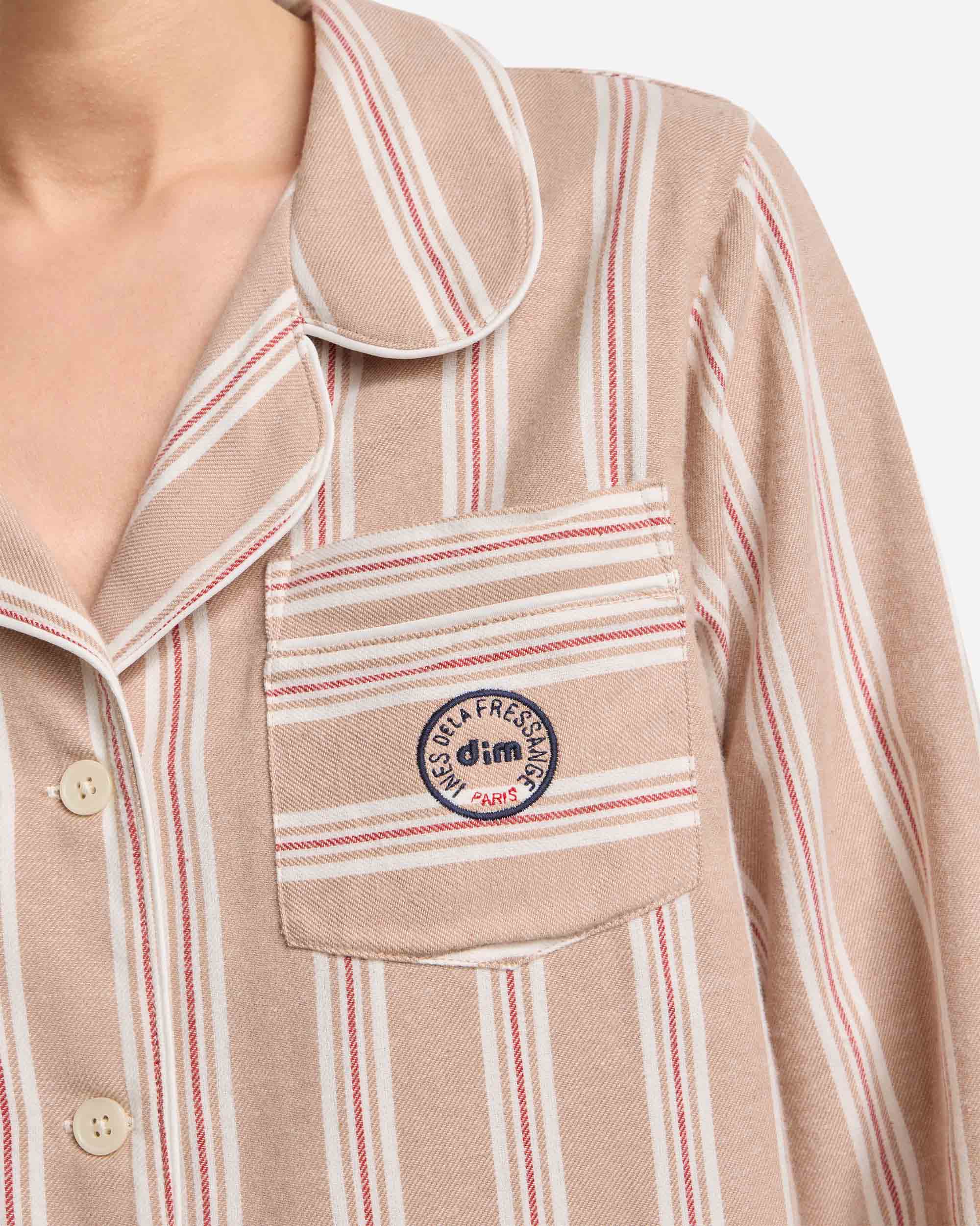 Pijama de mujer de franela largo dim x inès de la fressange - Topo Topo-3