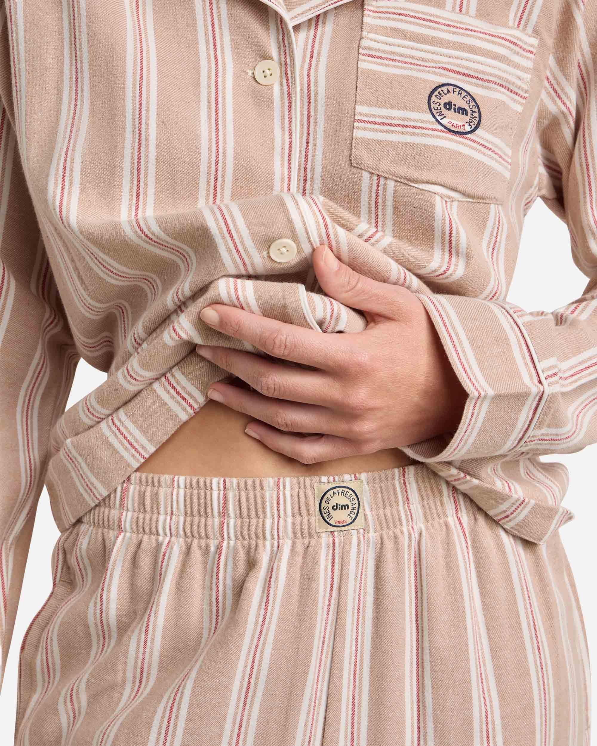 Pijama de mujer de franela largo dim x inès de la fressange - Topo Topo-4